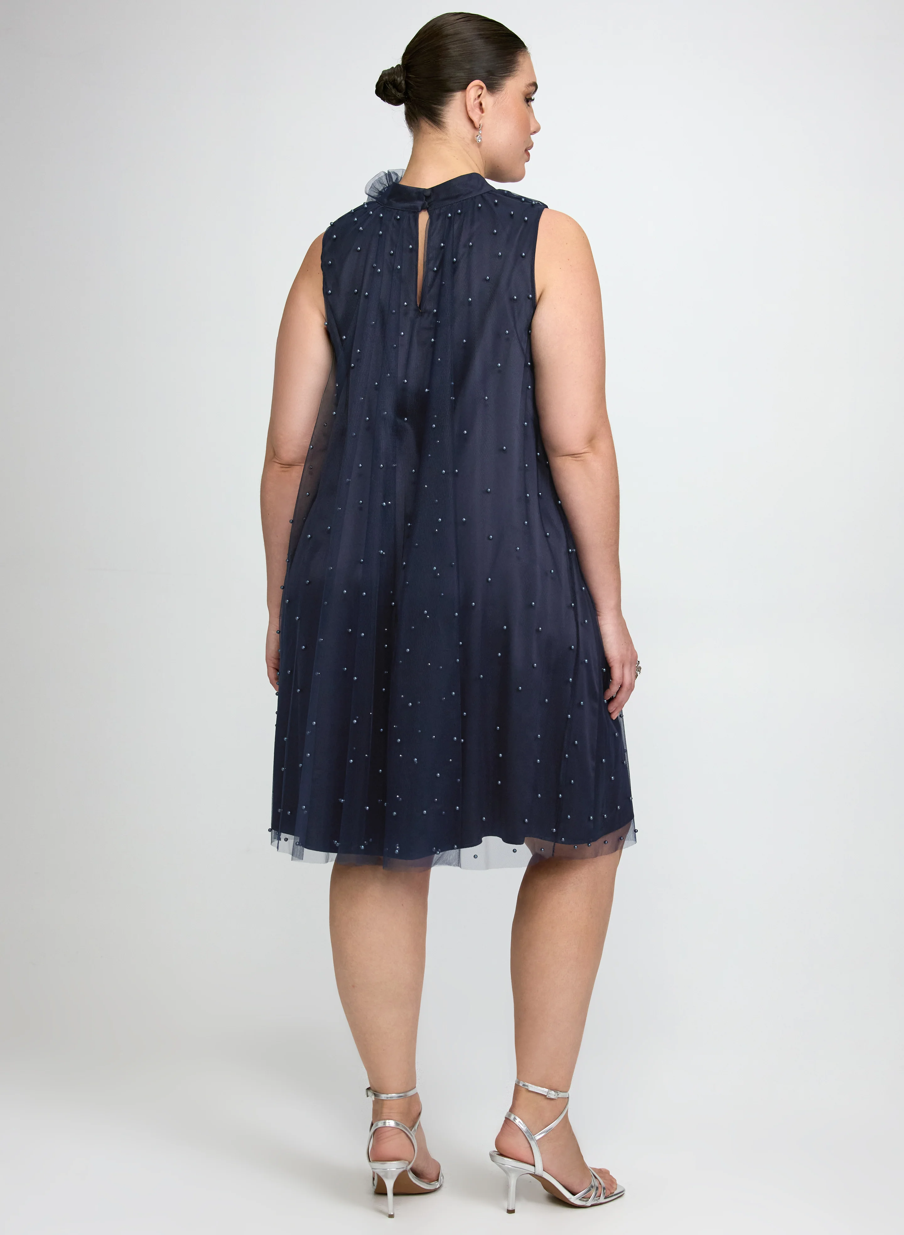 Tonal Pearl Embellished Dress - Image 7