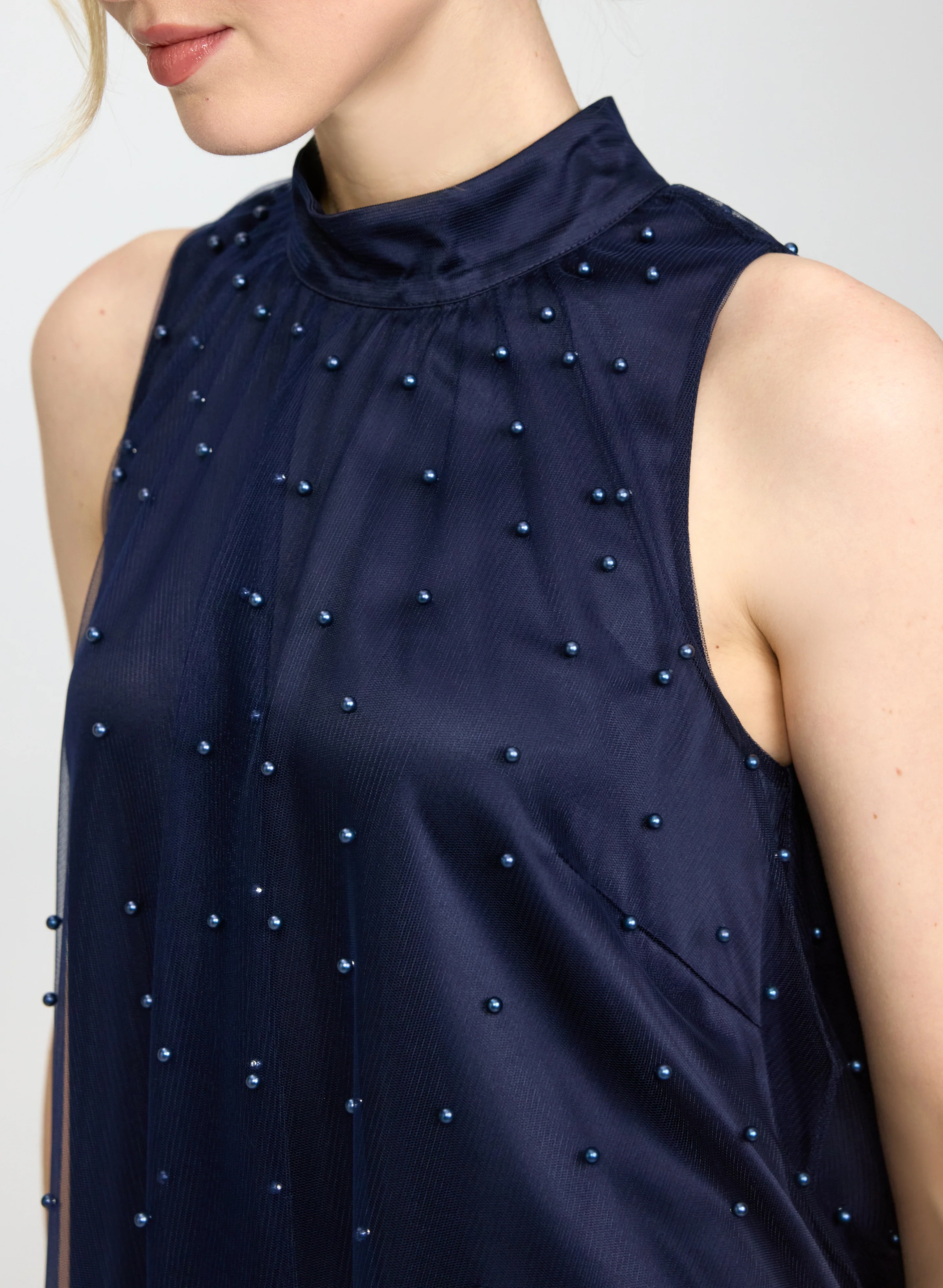 Tonal Pearl Embellished Dress - Image 6