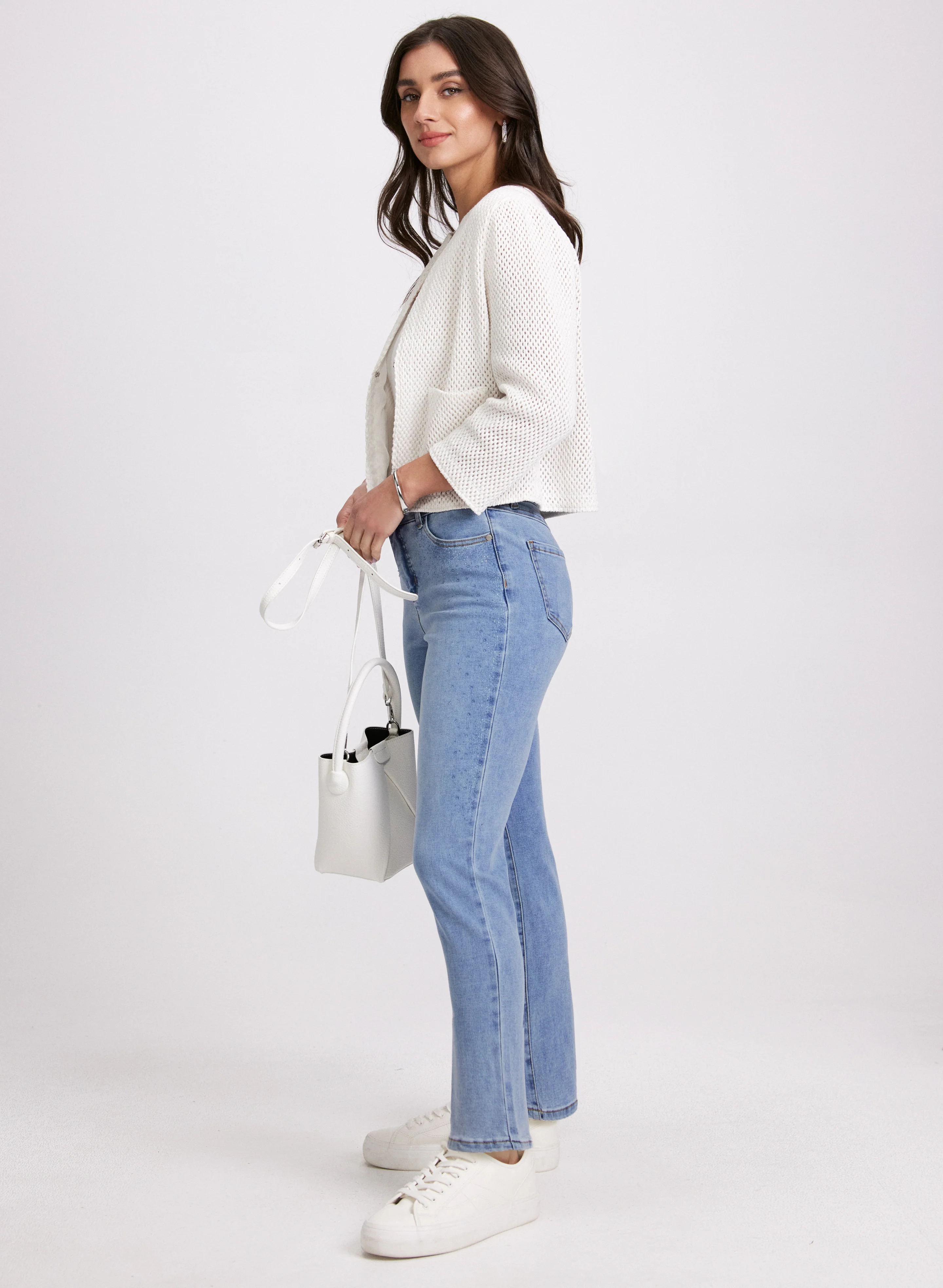 Tonal Stone Embellished Straight-Leg Jeans - Image 6