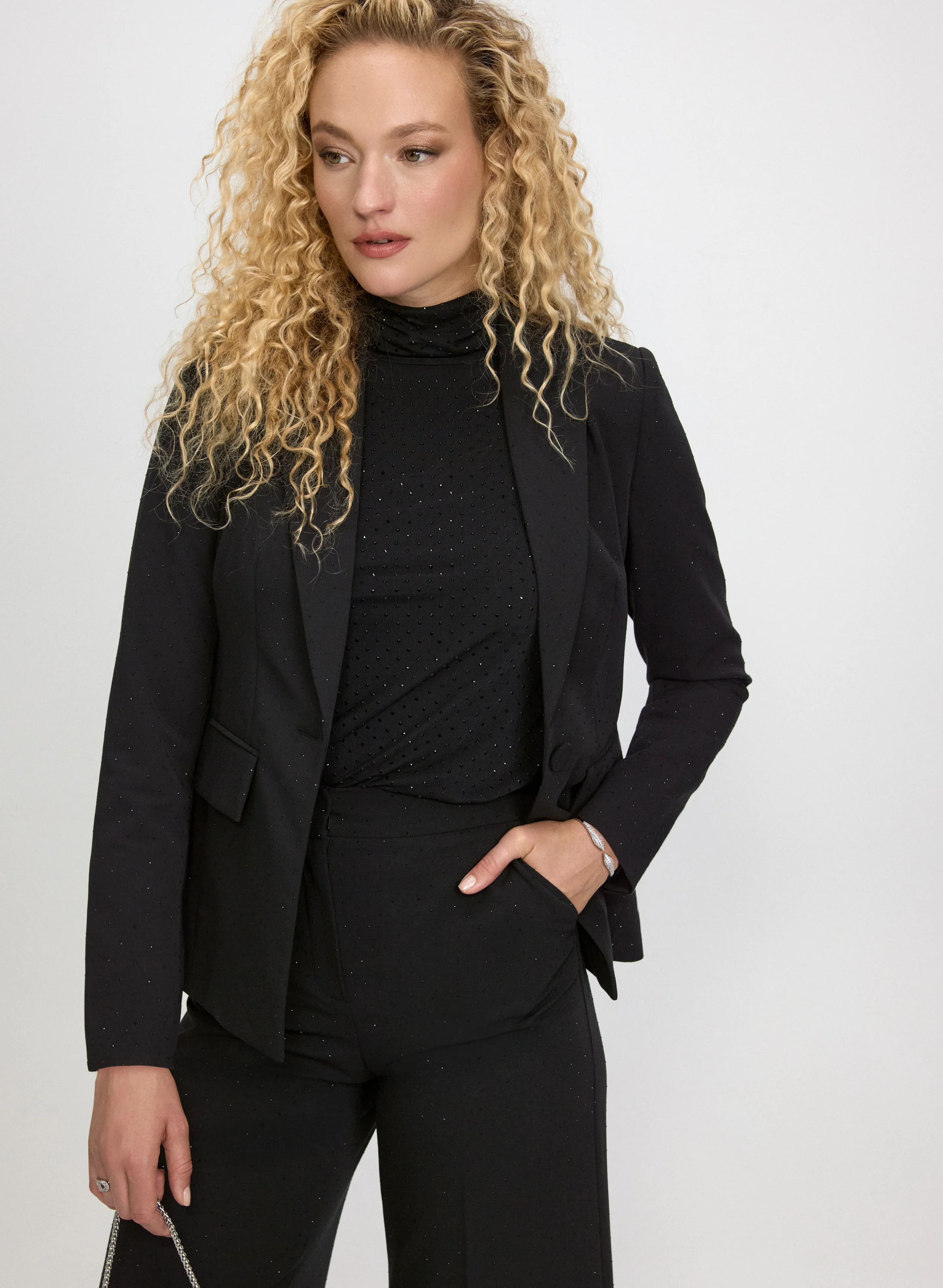 Tonal Stud Embellished Blazer