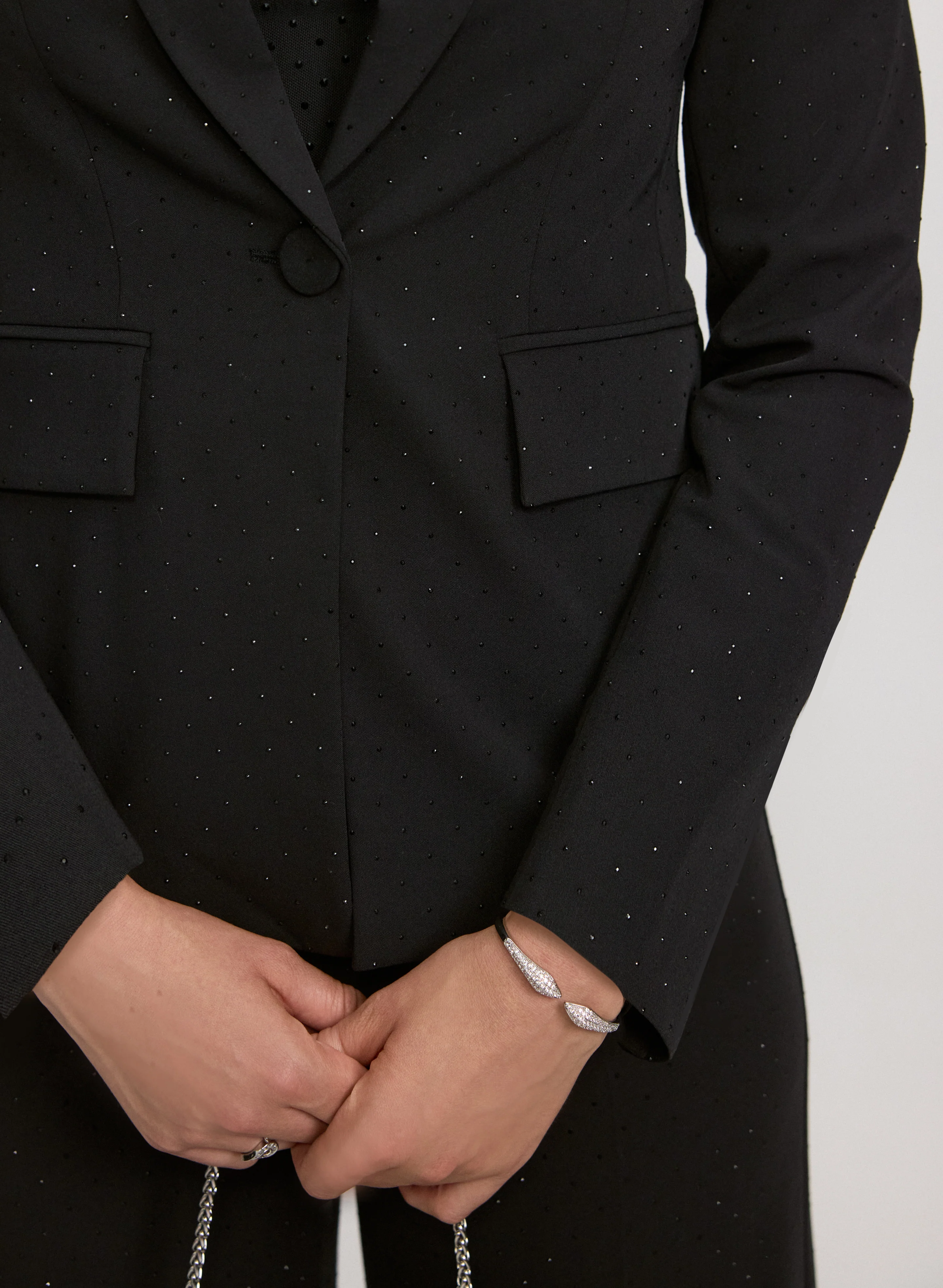 Tonal Stud Embellished Blazer - Image 7