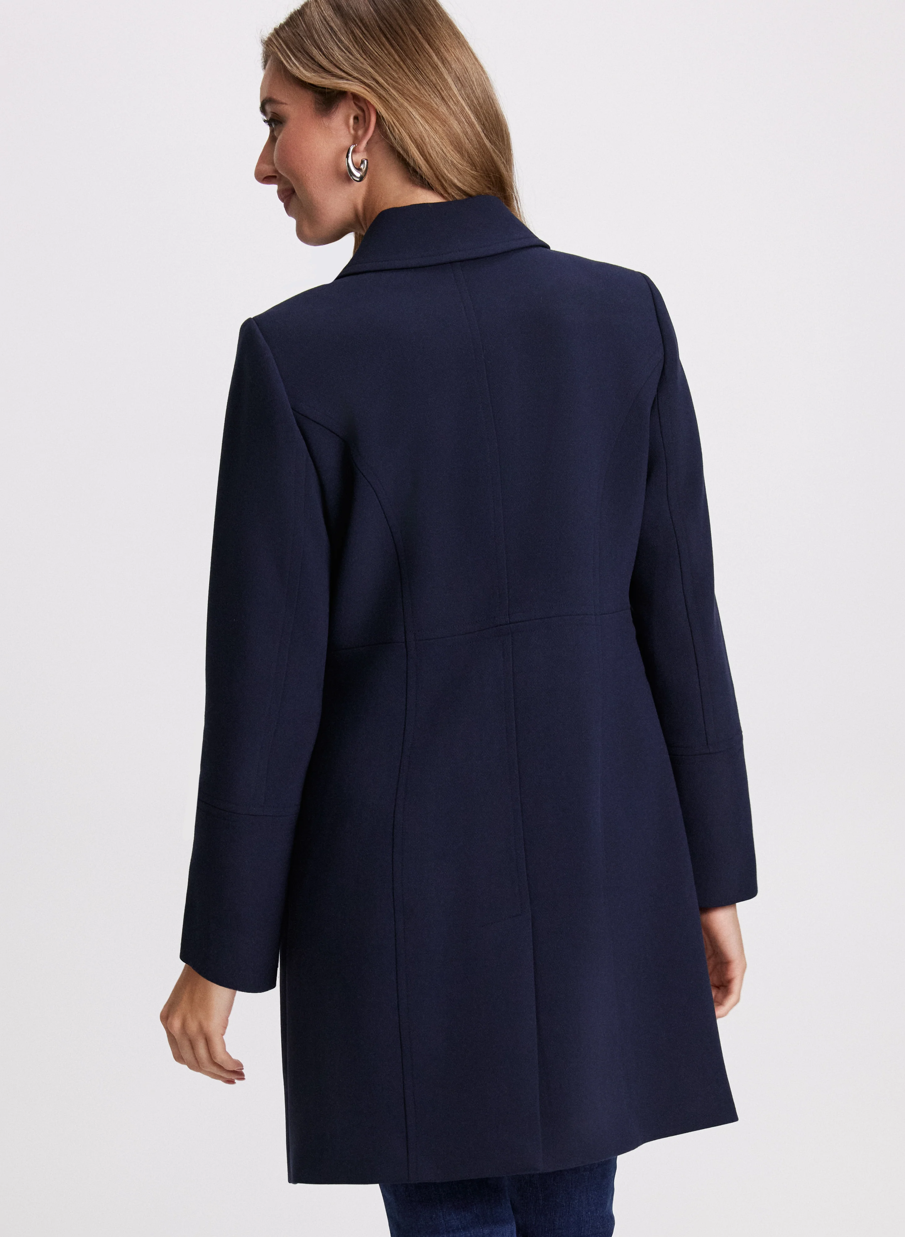 Tricotine Shirt Collar Coat - Image 4