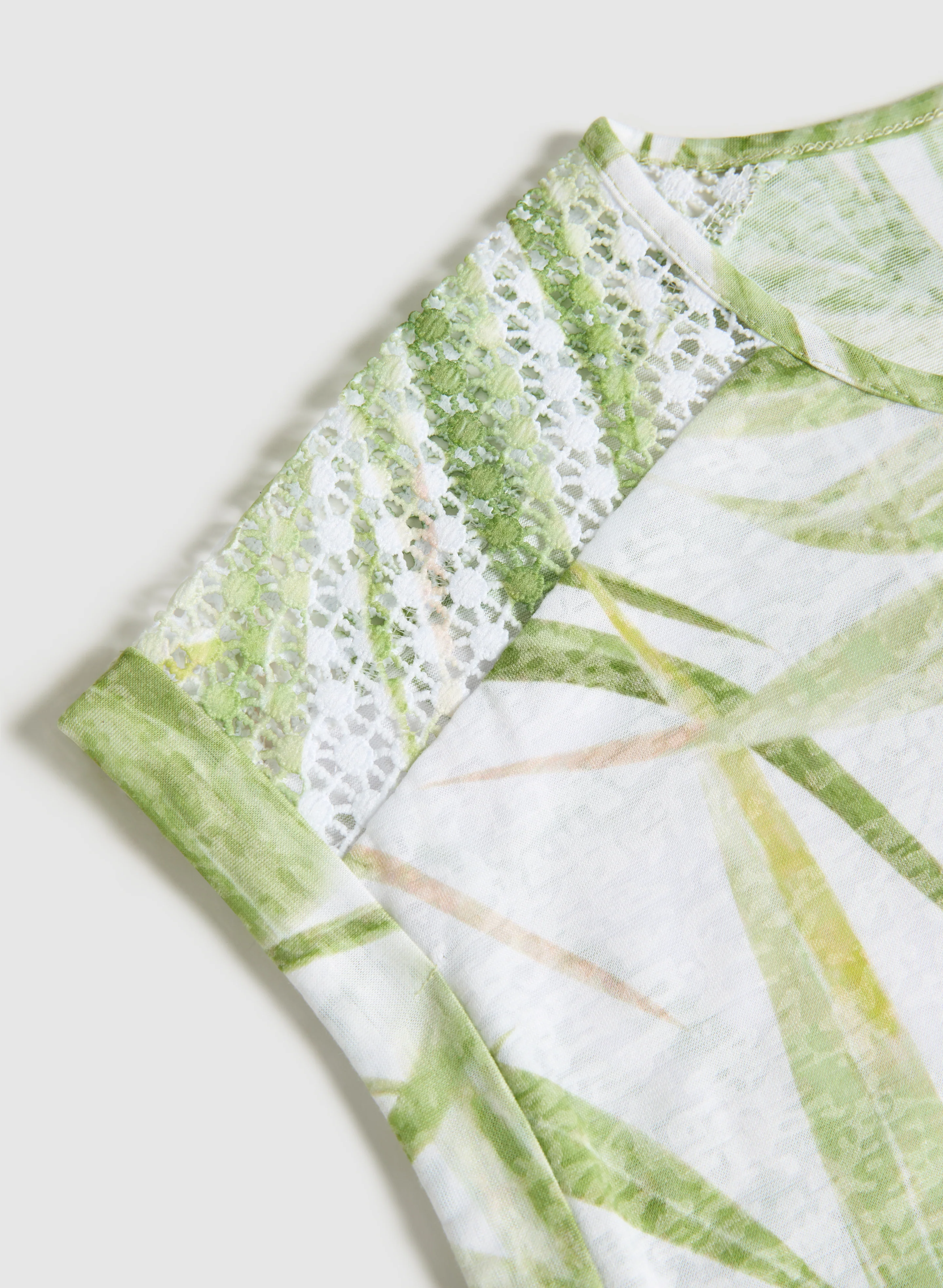 Tropical Crochet Detail T-Shirt - Image 7