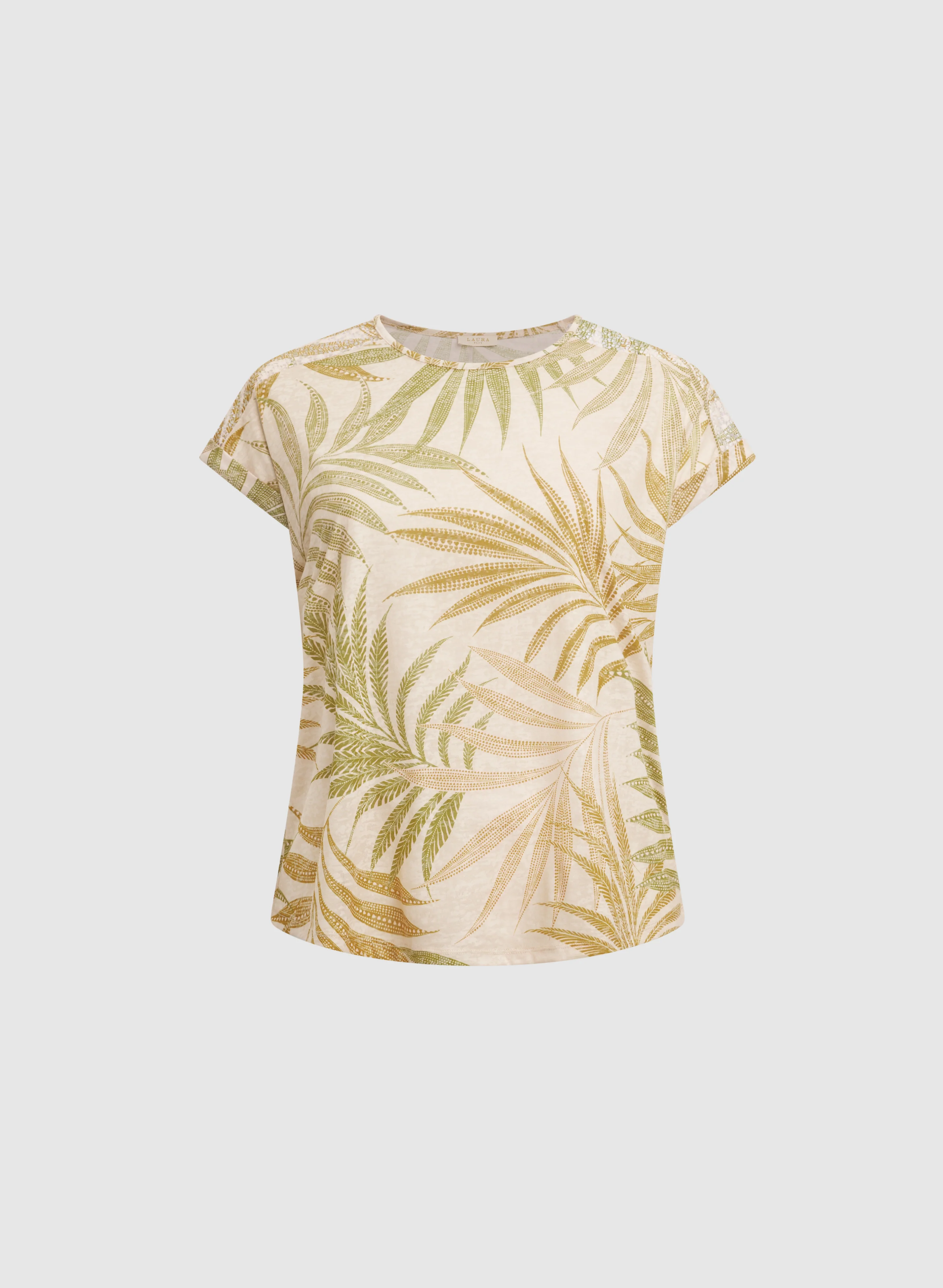 Tropical Leaf Print T-Shirt - Image 6