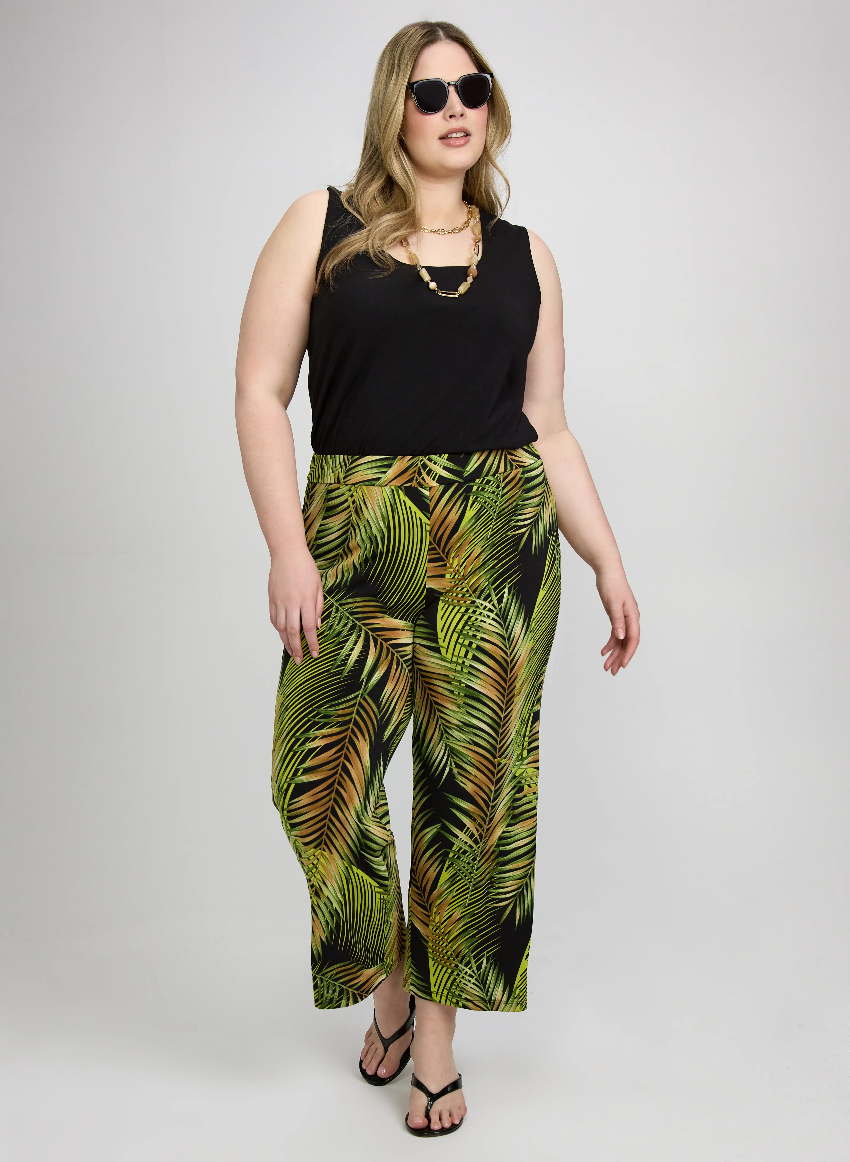 Tropical Palm Print Pants - Image 4