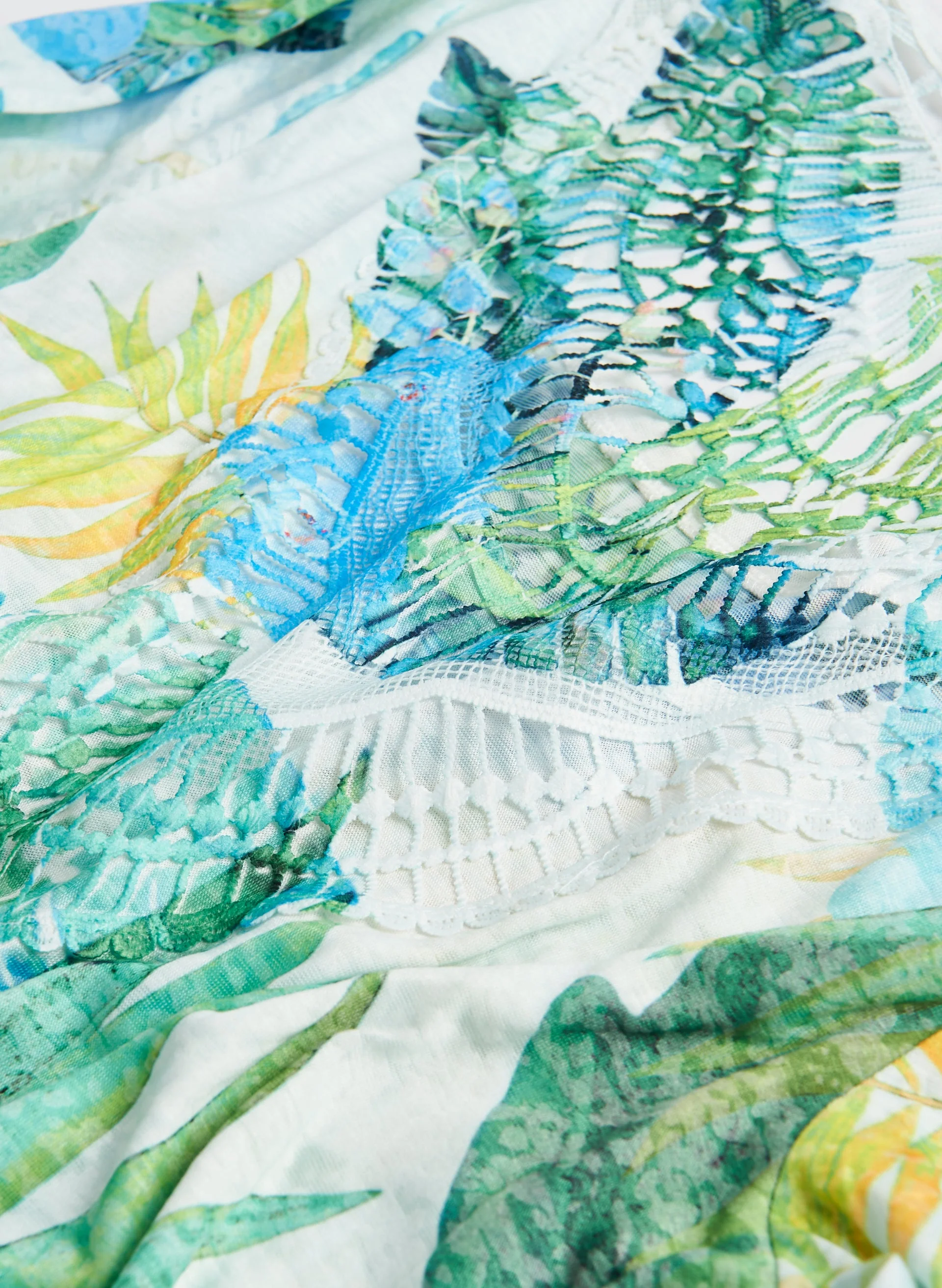 Tropical Print Burnout Tee - Image 6