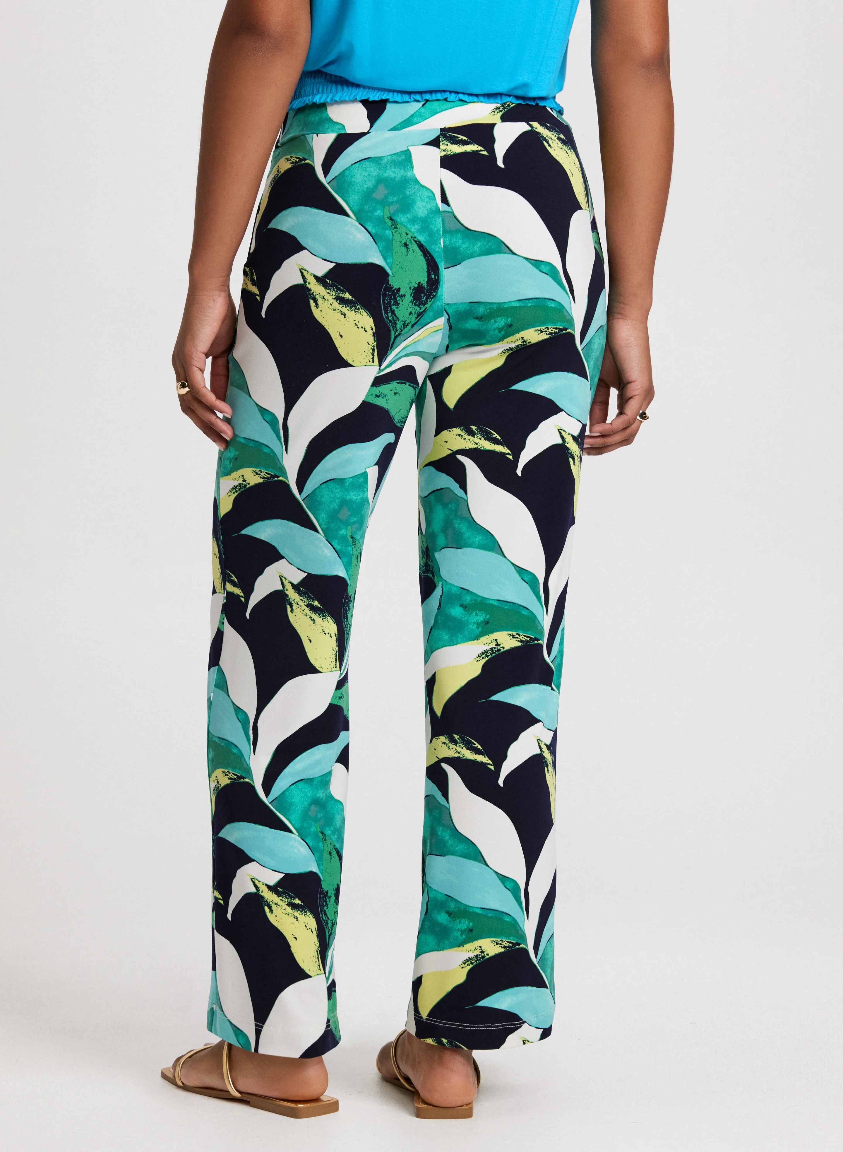 Tropical Print Pull-On Pants - Image 2