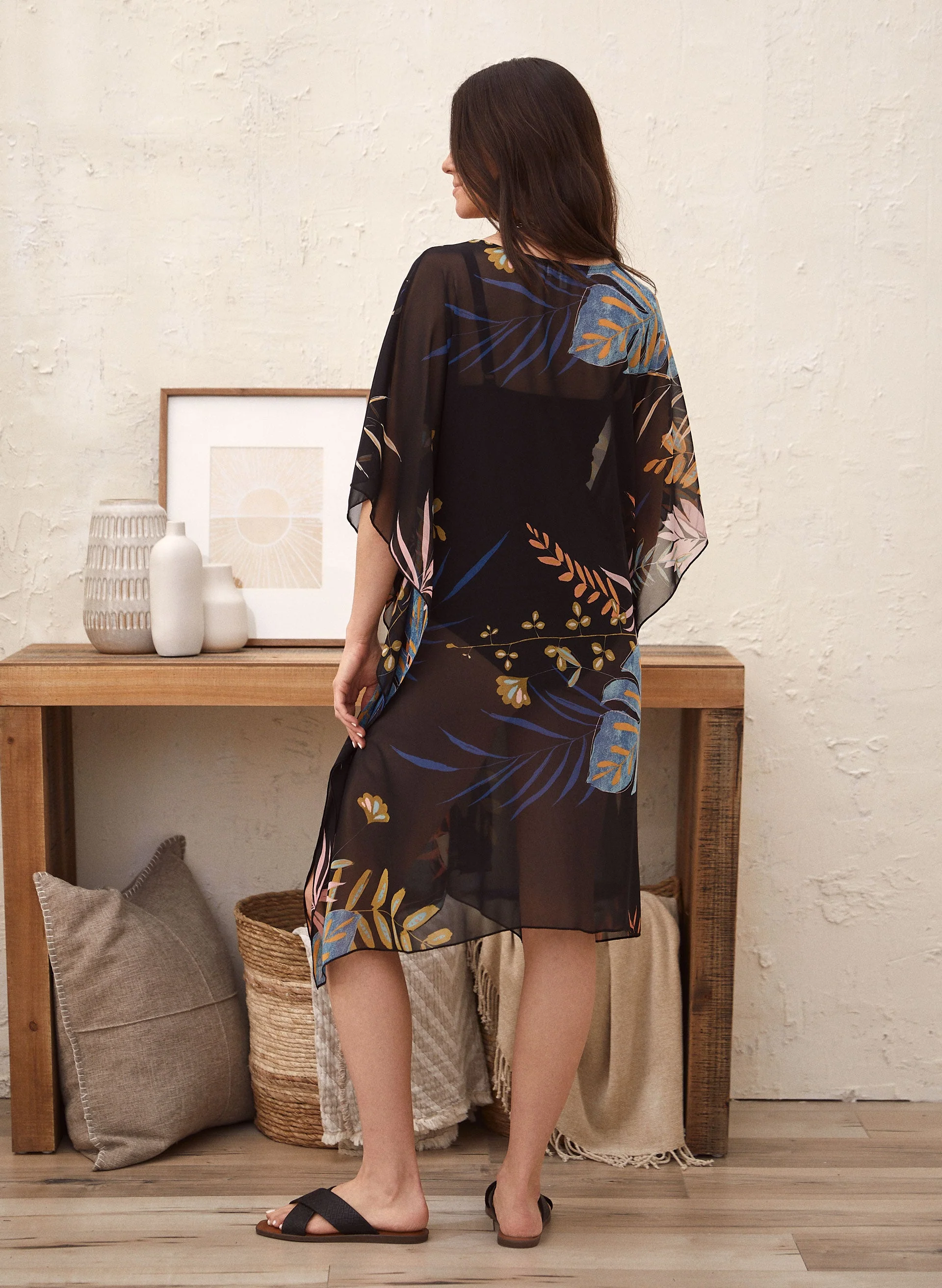Tropical Print Sheer Duster - Image 4