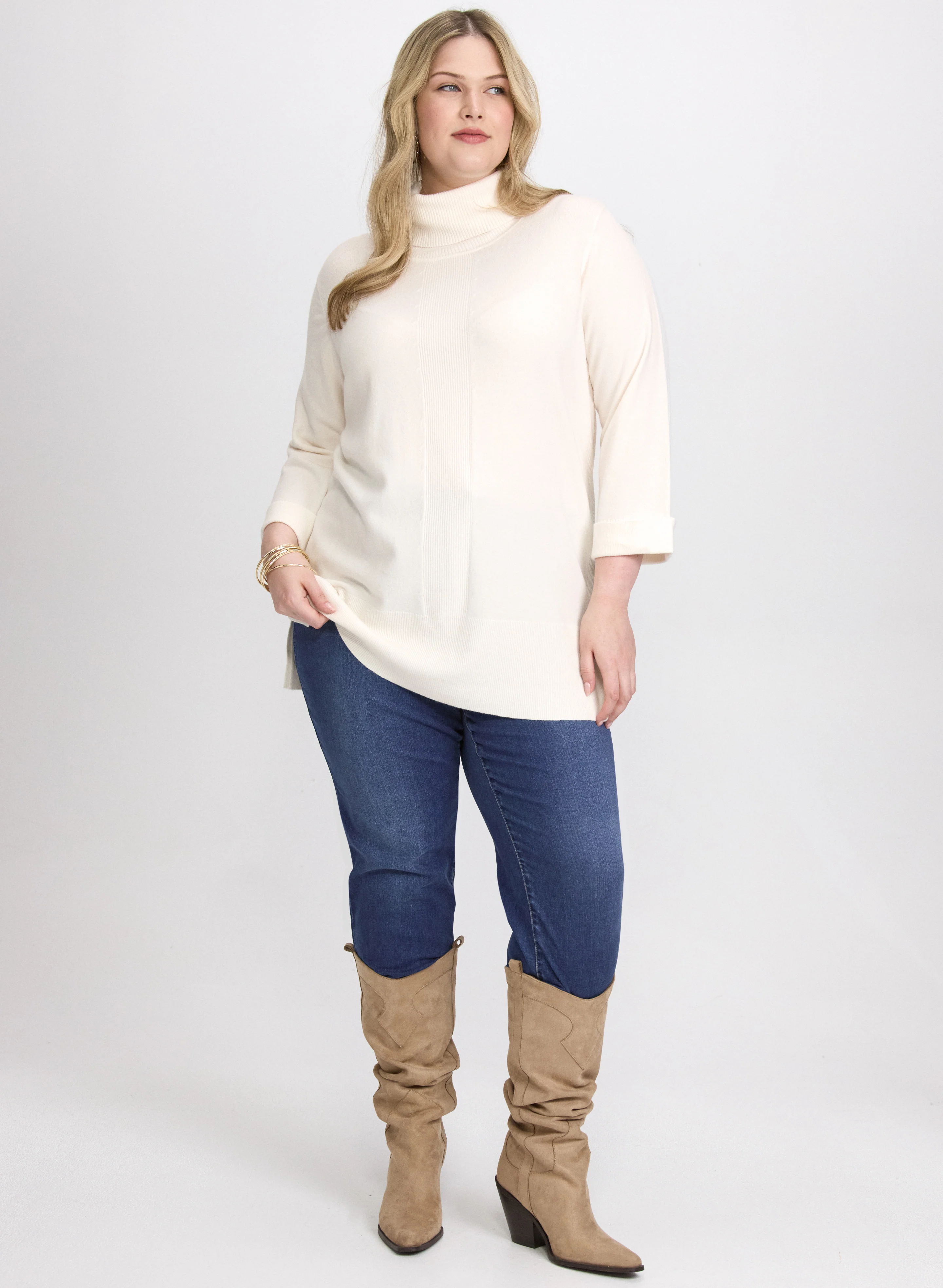 Turtleneck Tunic Sweater - Image 3