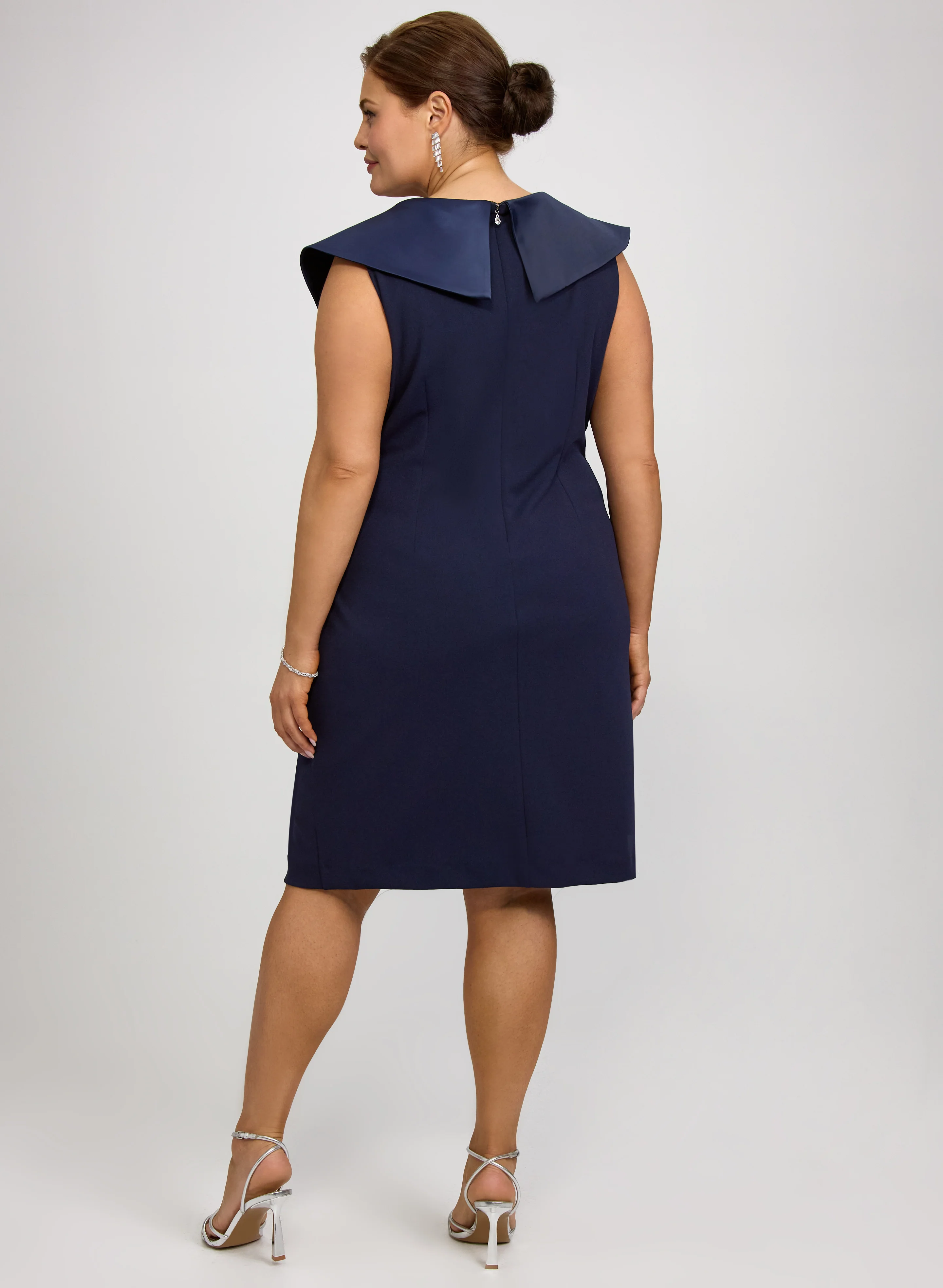 Tuxedo Satin Collar Dress - Image 4