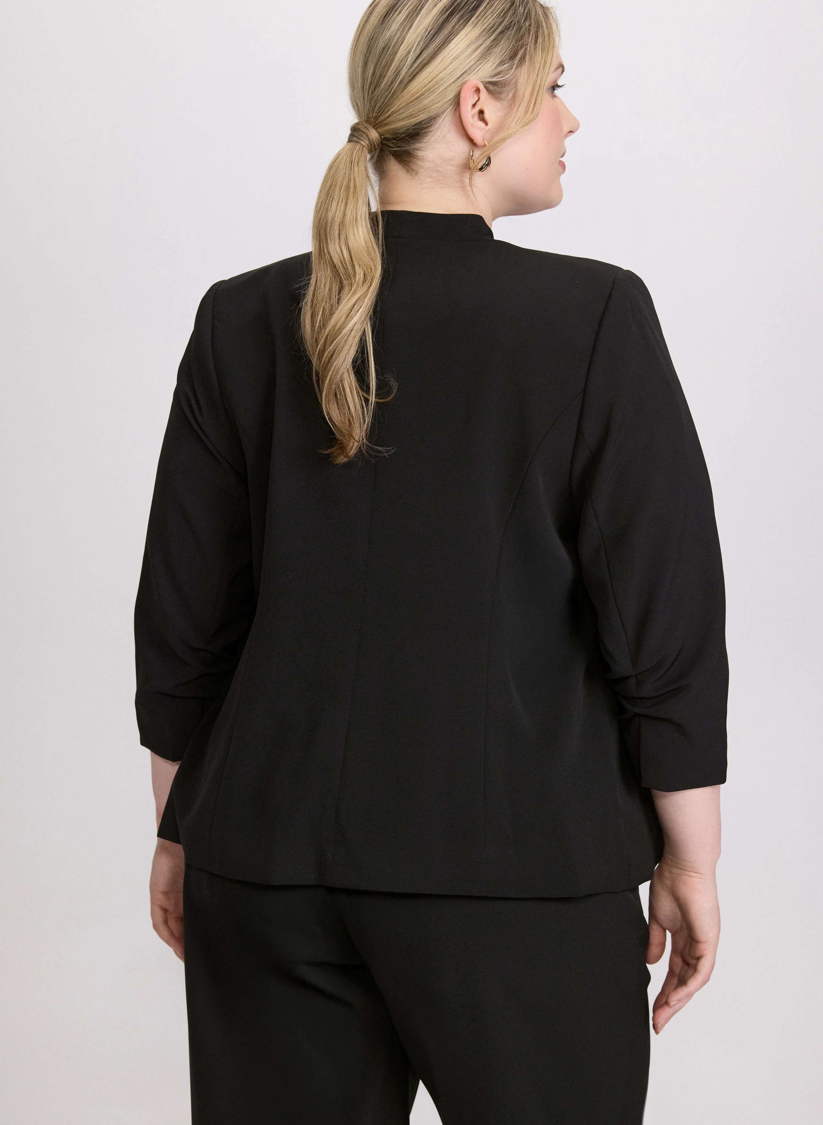 Twill 3/4 Sleeve Blazer - Image 11