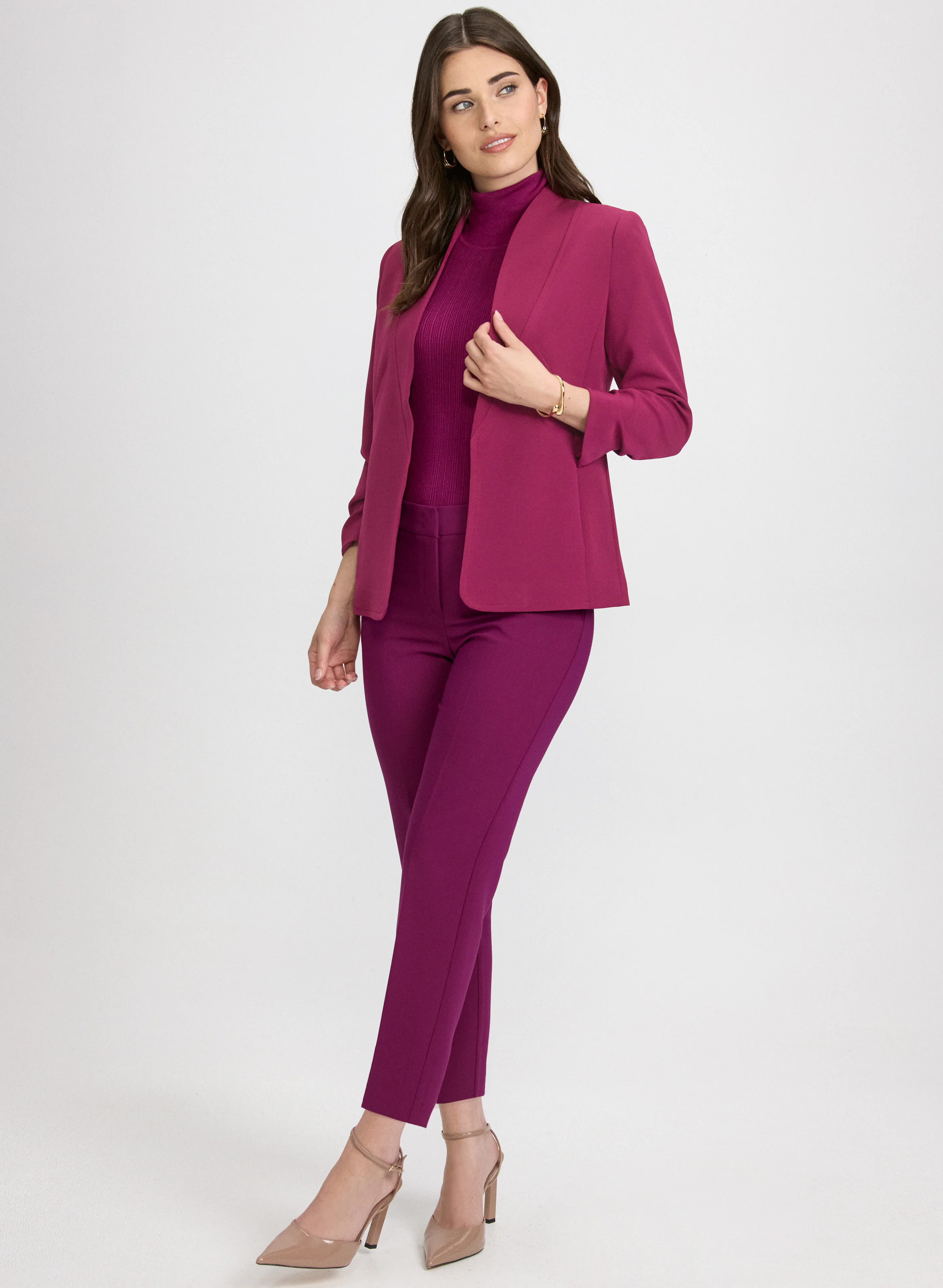 Twill 3/4 Sleeve Blazer - Image 3