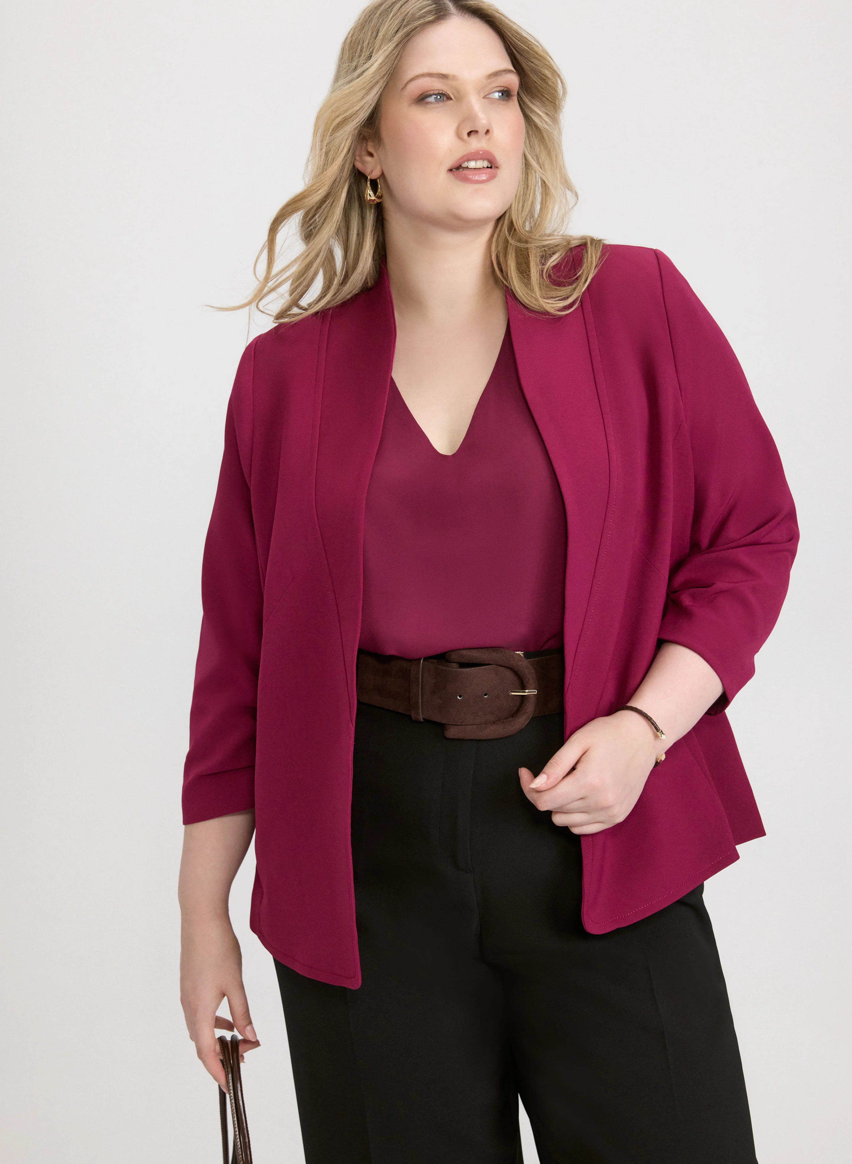 Twill 3/4 Sleeve Blazer - Image 8
