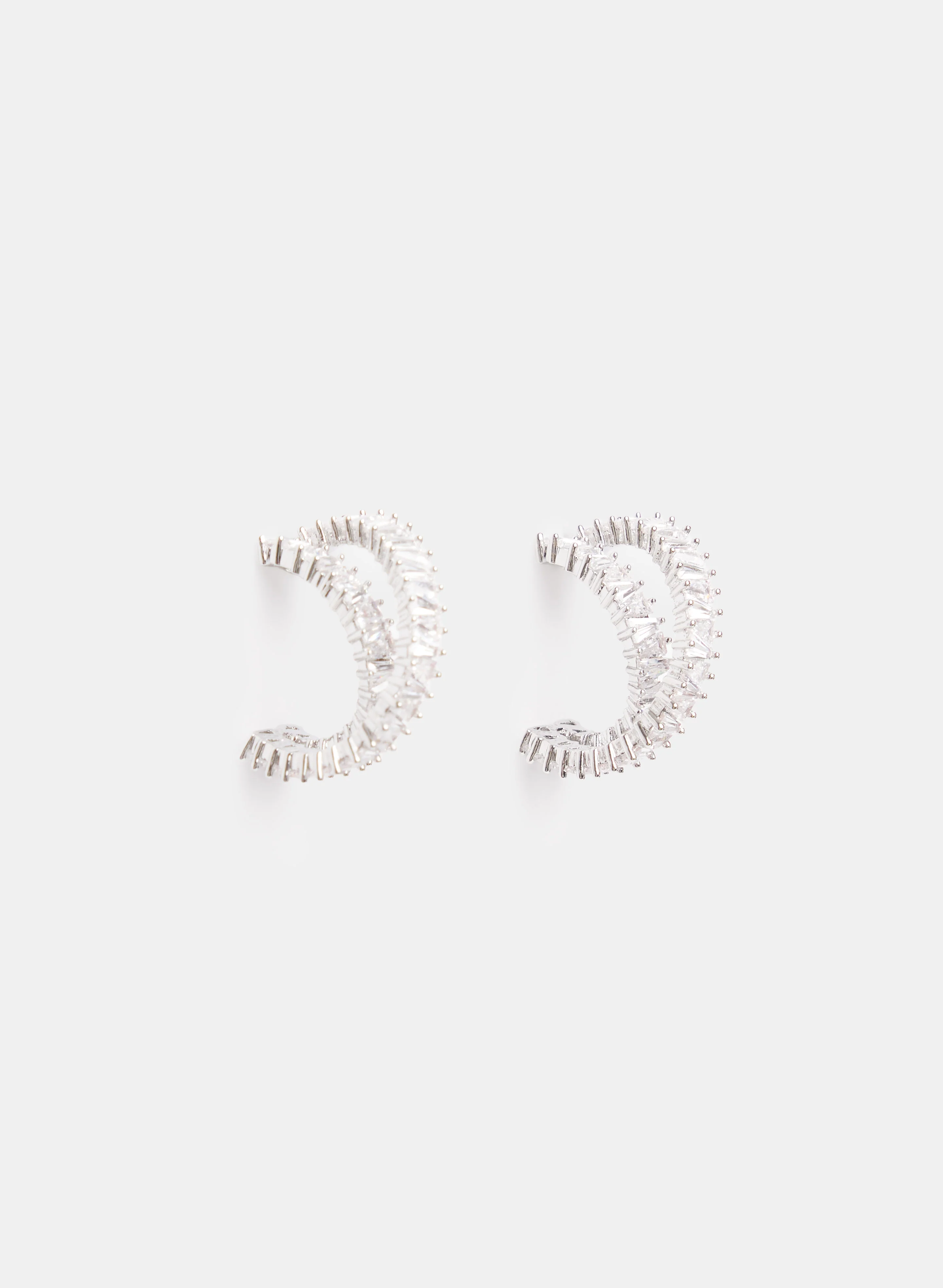 Twisted Crystal Hoop Earrings