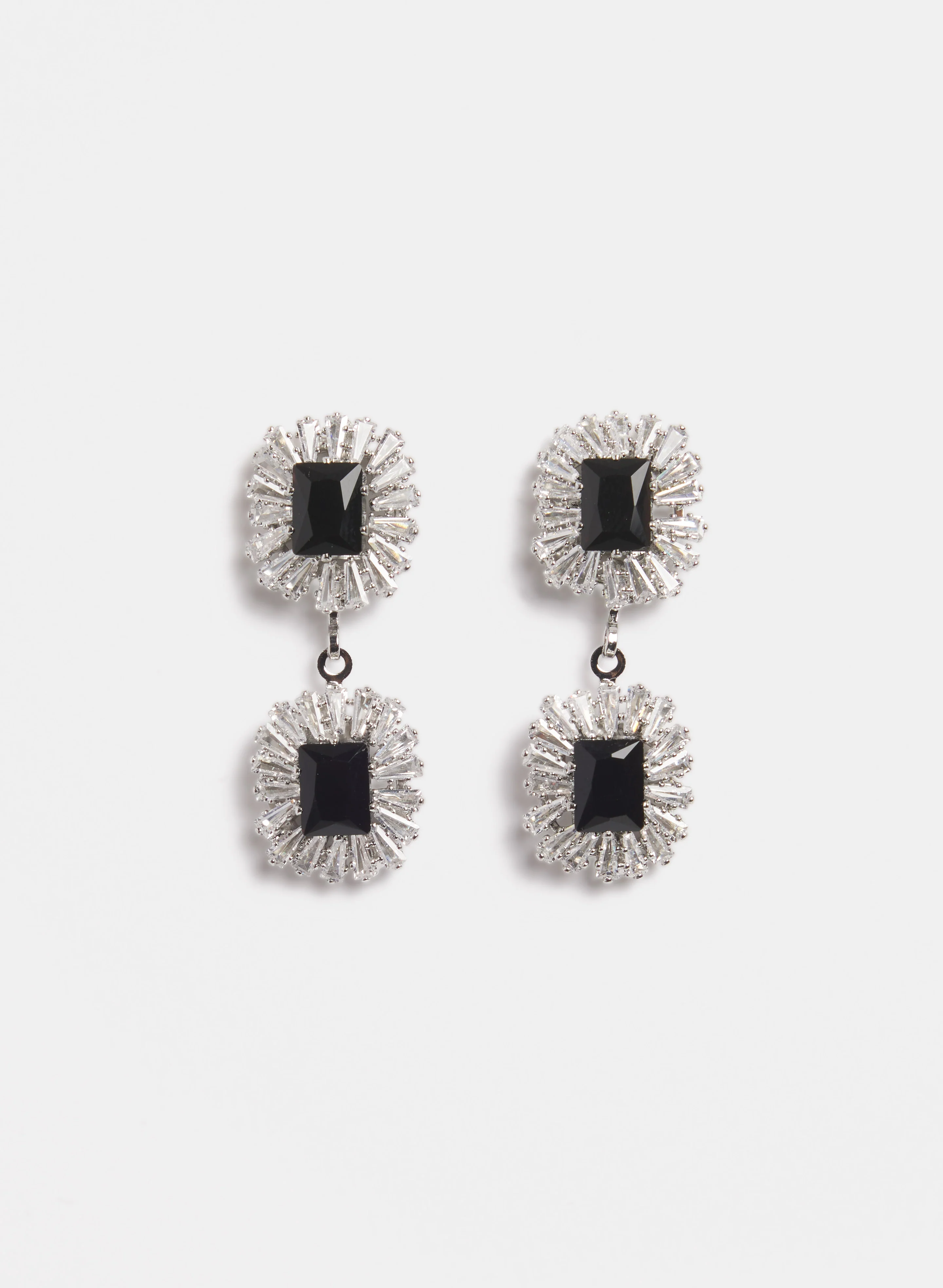 Two-Tier Crystal Earrings