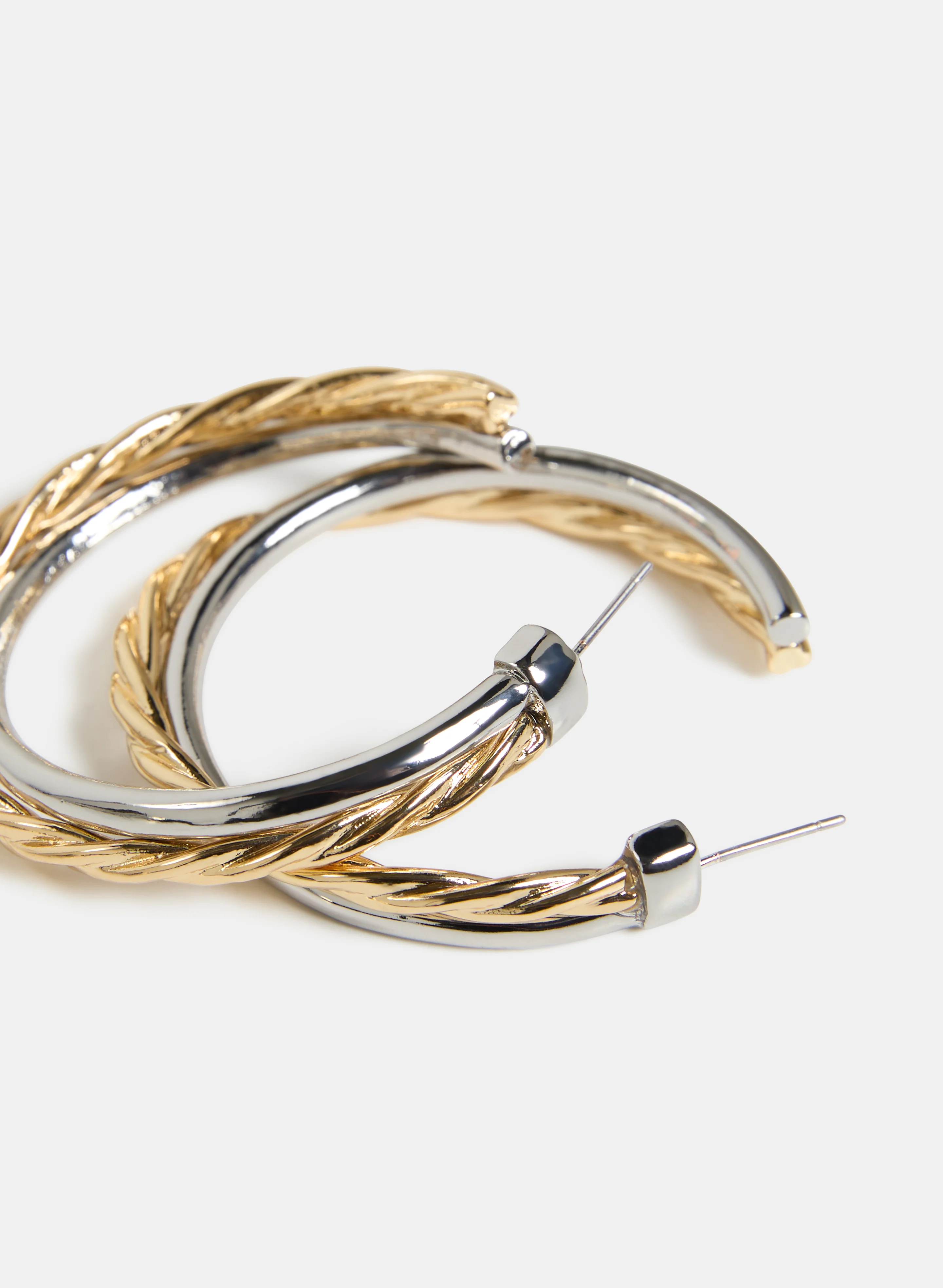Two-Tone Hoop Earrings - Image 2
