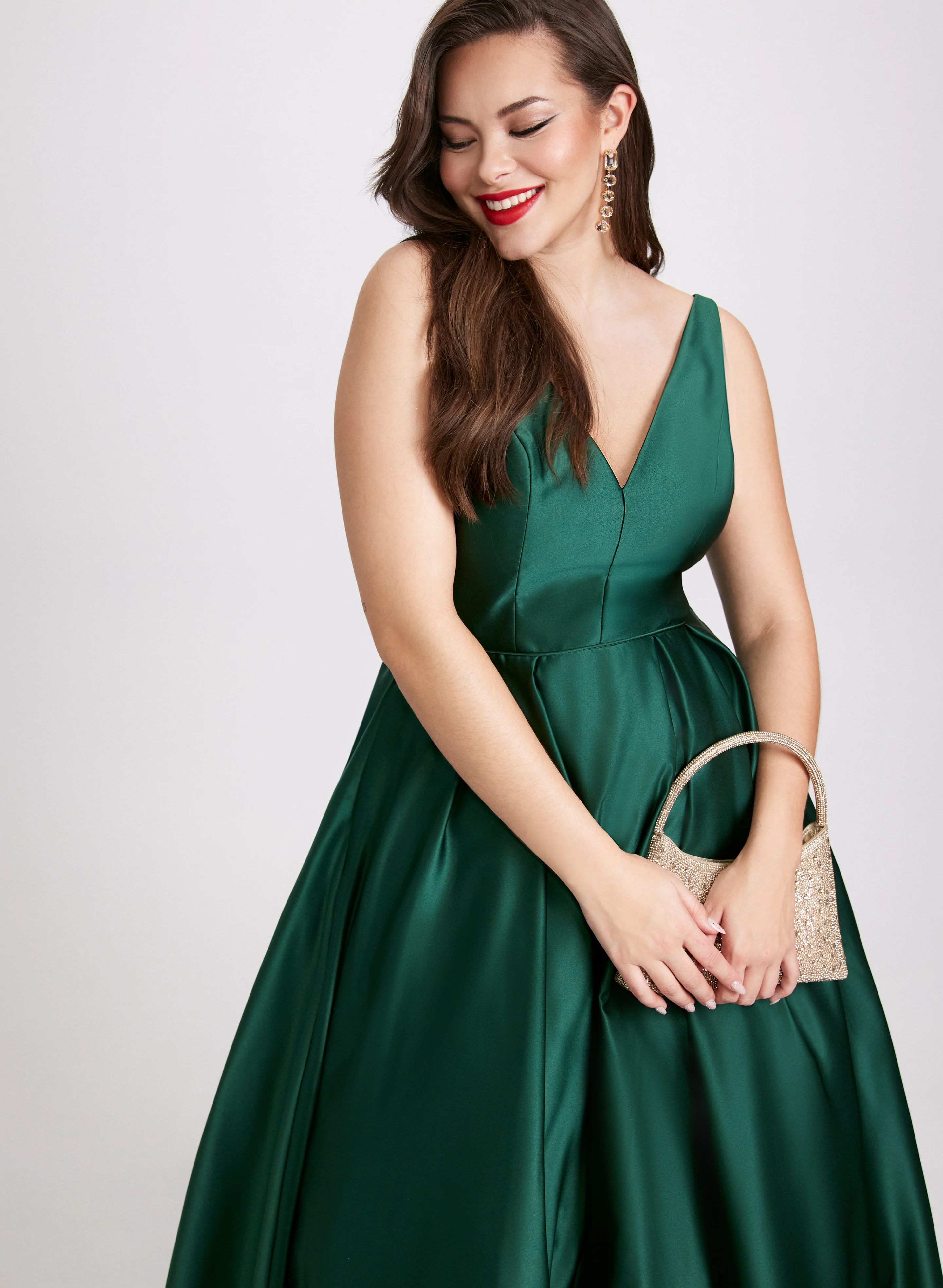 Asymmetric V-Neck Dress - Image 7