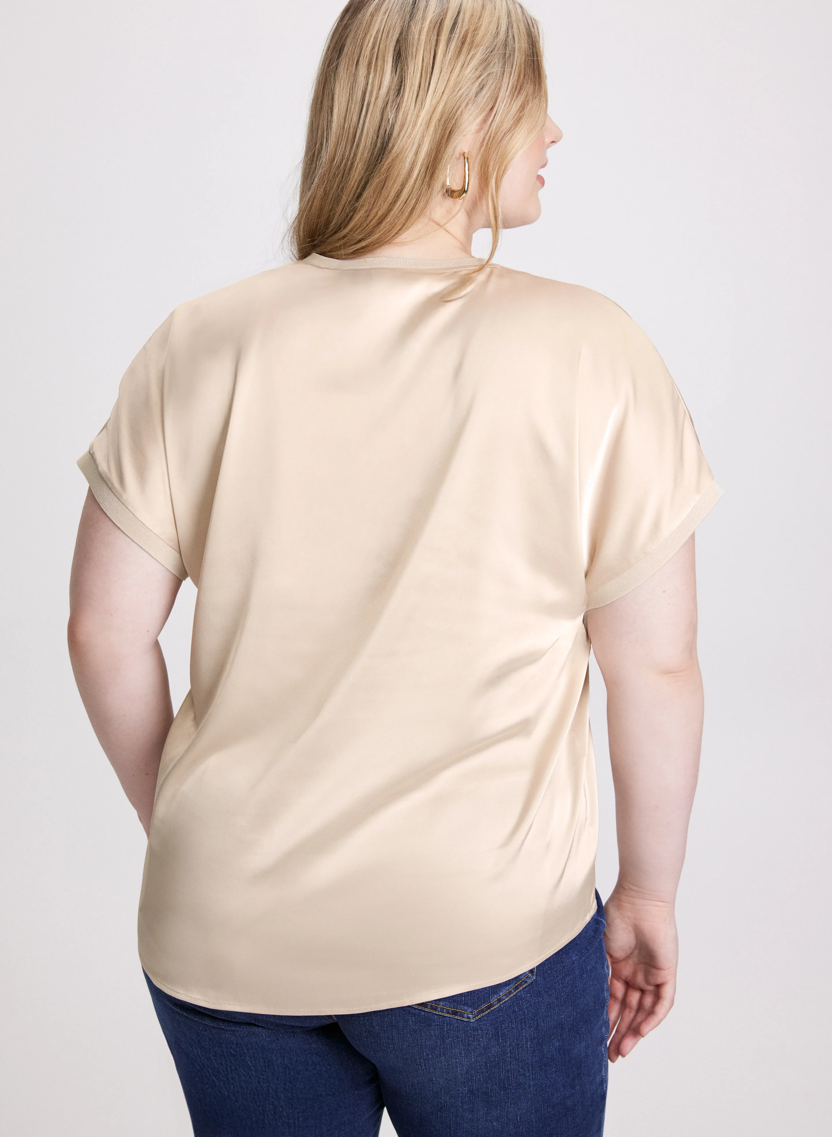 Satin V-Neck Blouse - Image 4