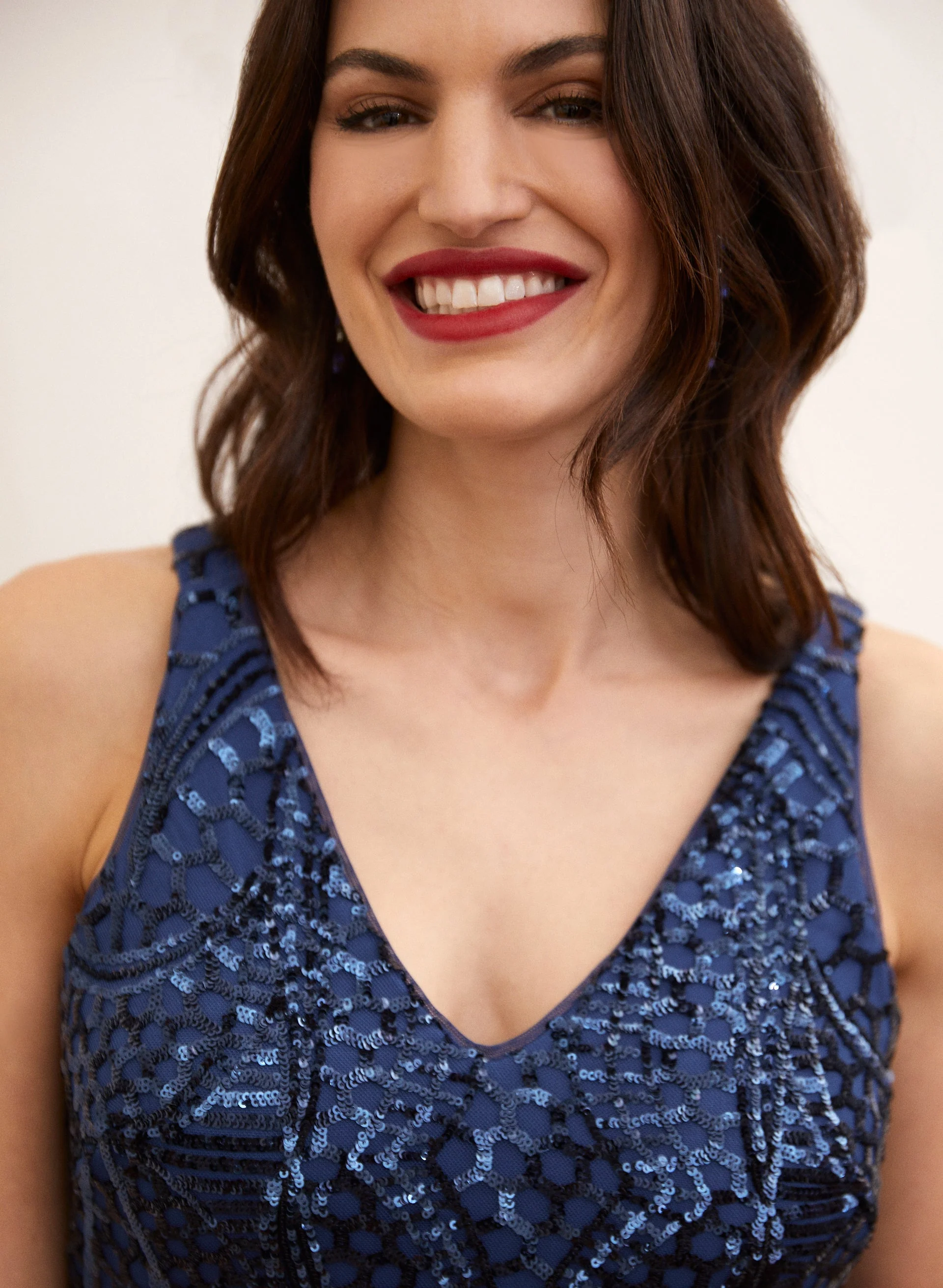 V-Neck Sequin Dress - Image 3