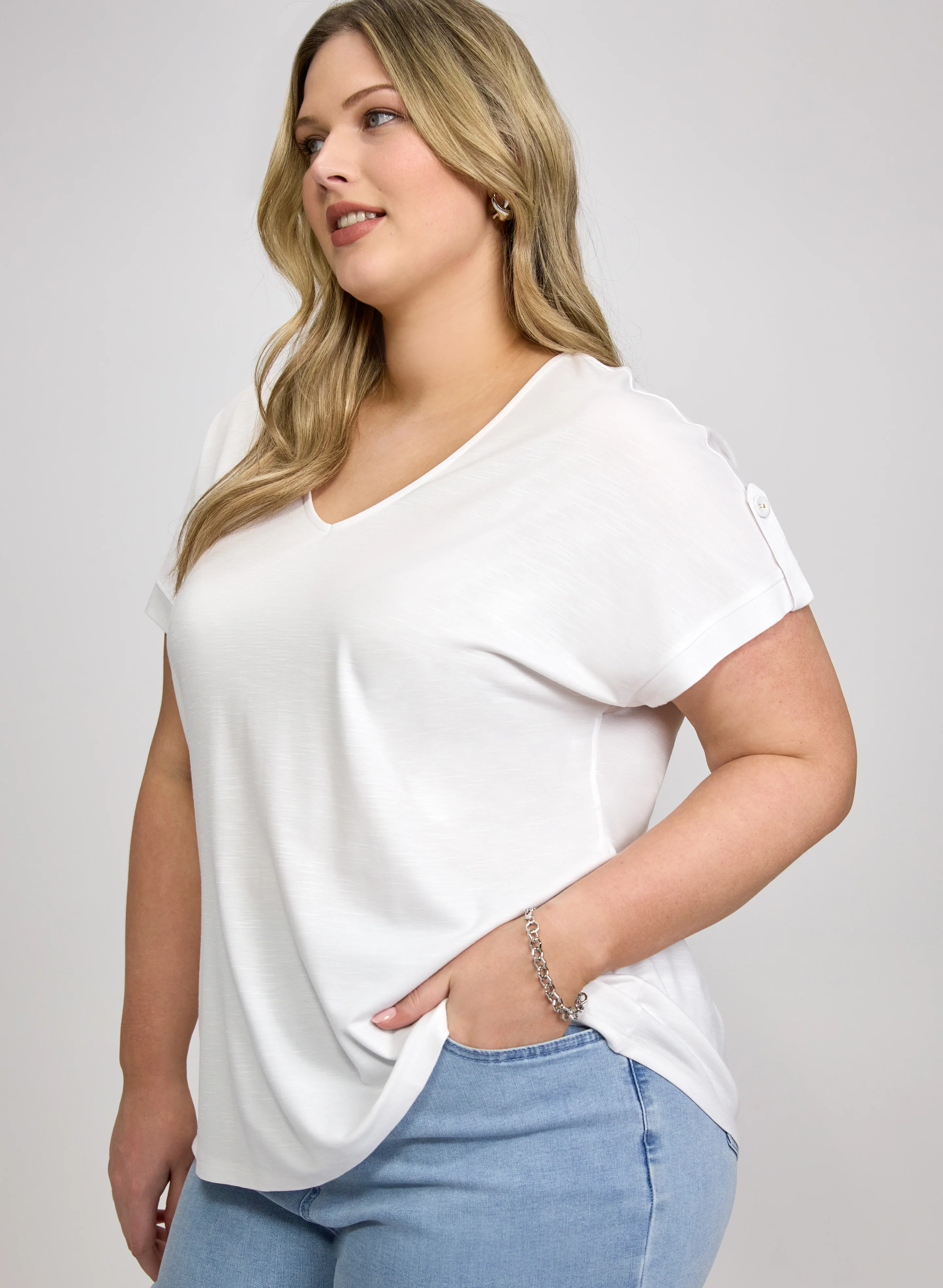 V-Neck Slub T-Shirt - Image 5
