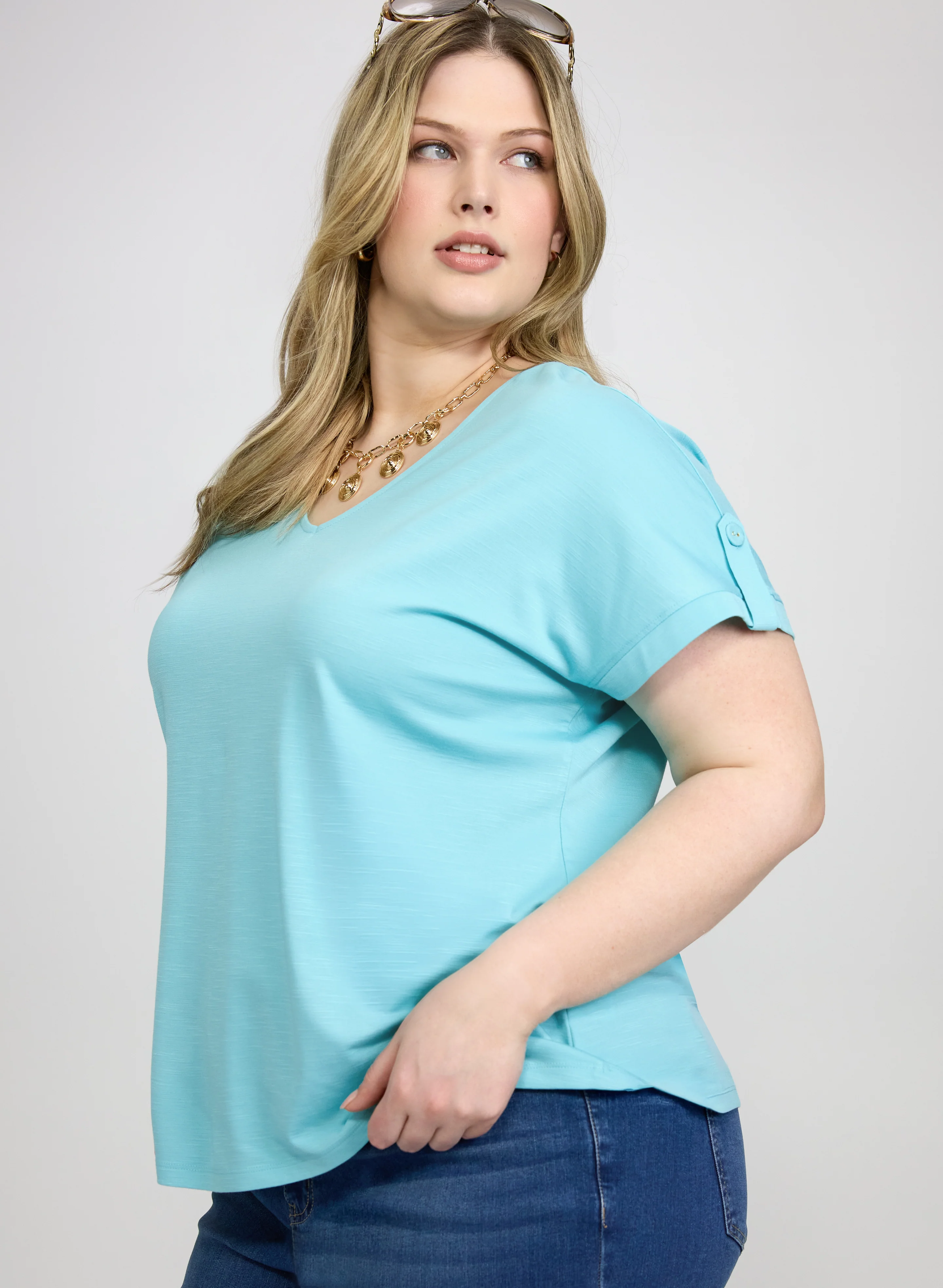 V-Neck Slub T-Shirt - Image 4