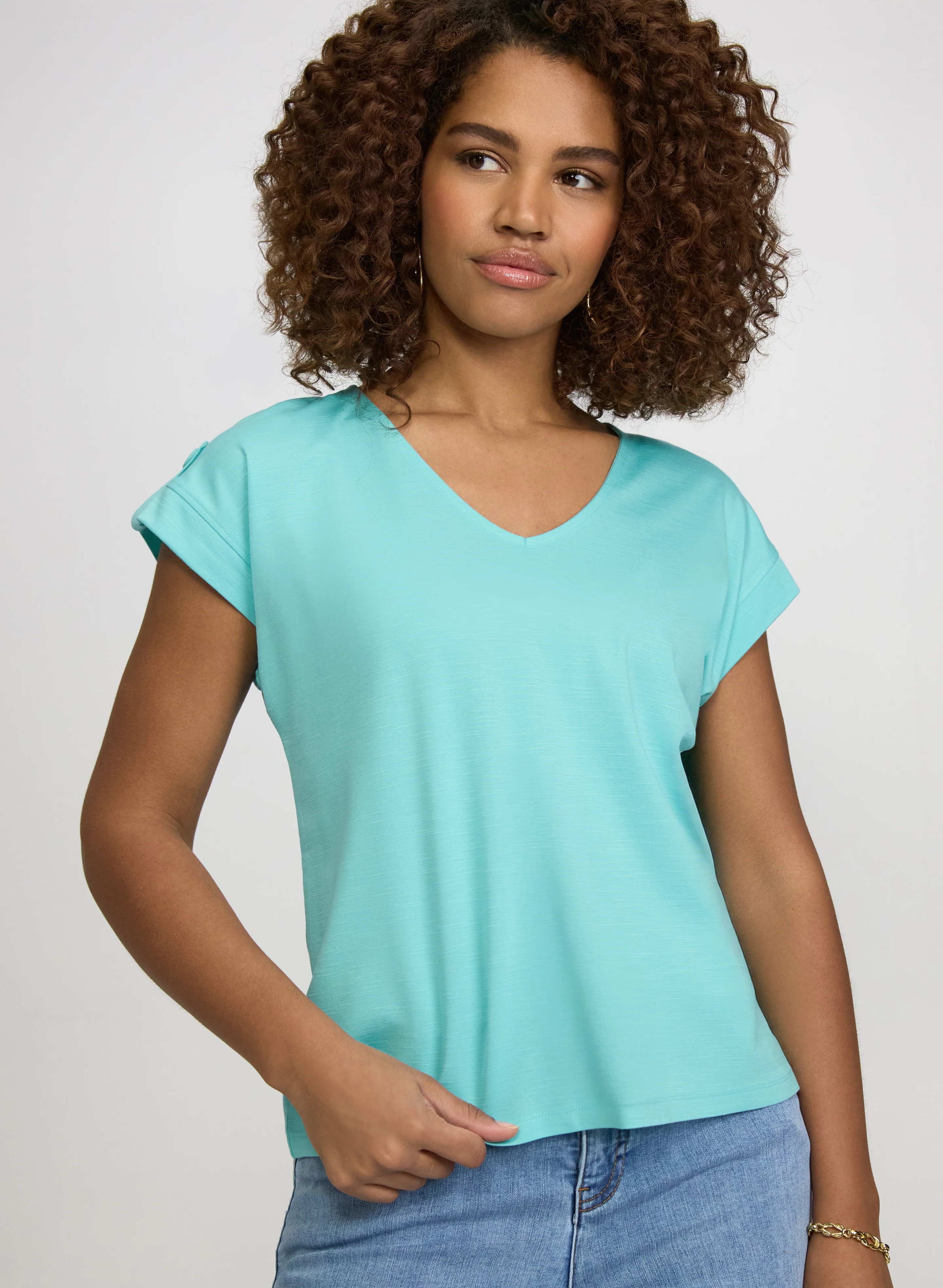 V-Neck Slub T-Shirt - Image 5