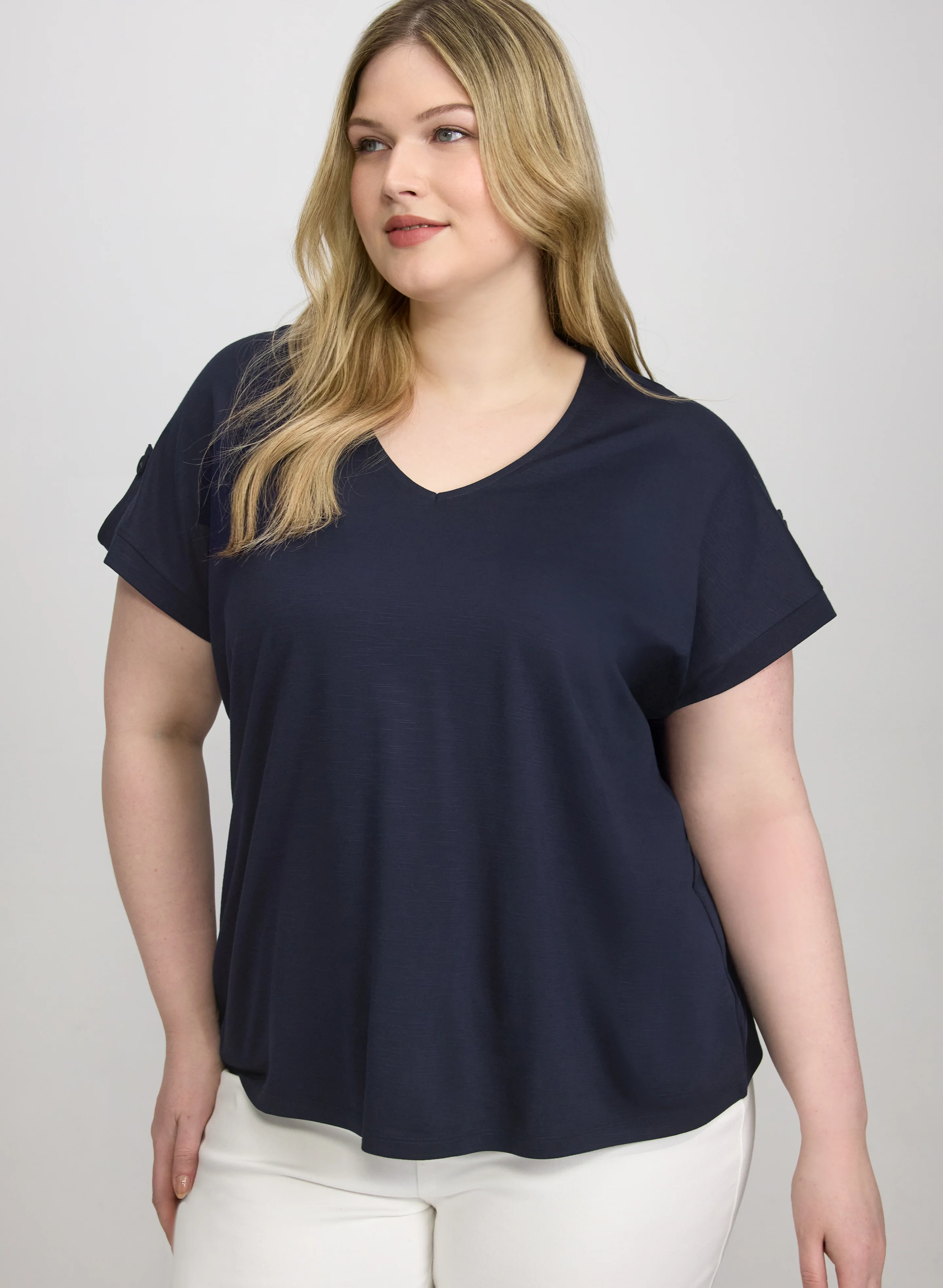 V-Neck Slub T-Shirt - Image 4