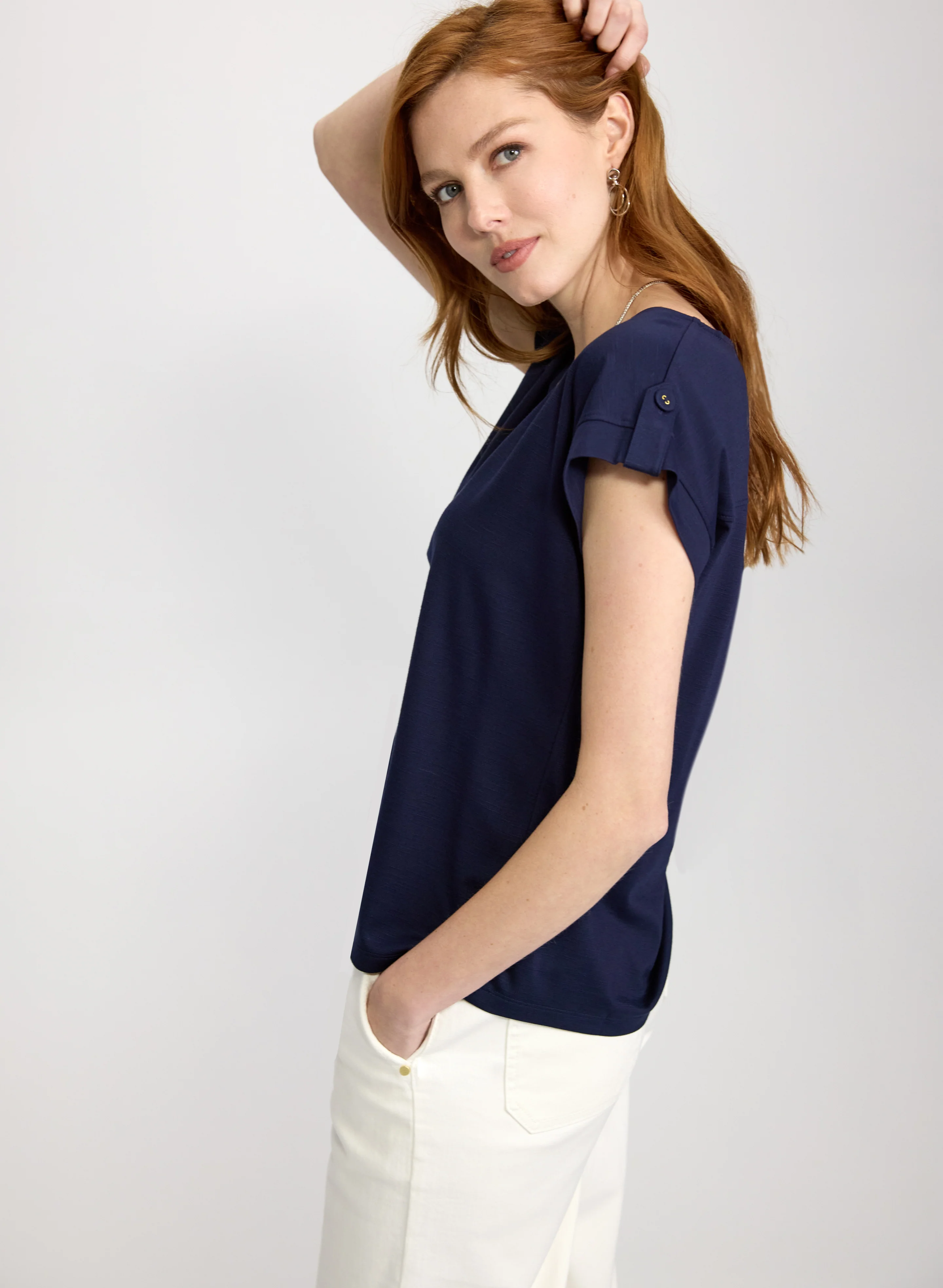 V-Neck Slub T-Shirt - Image 5