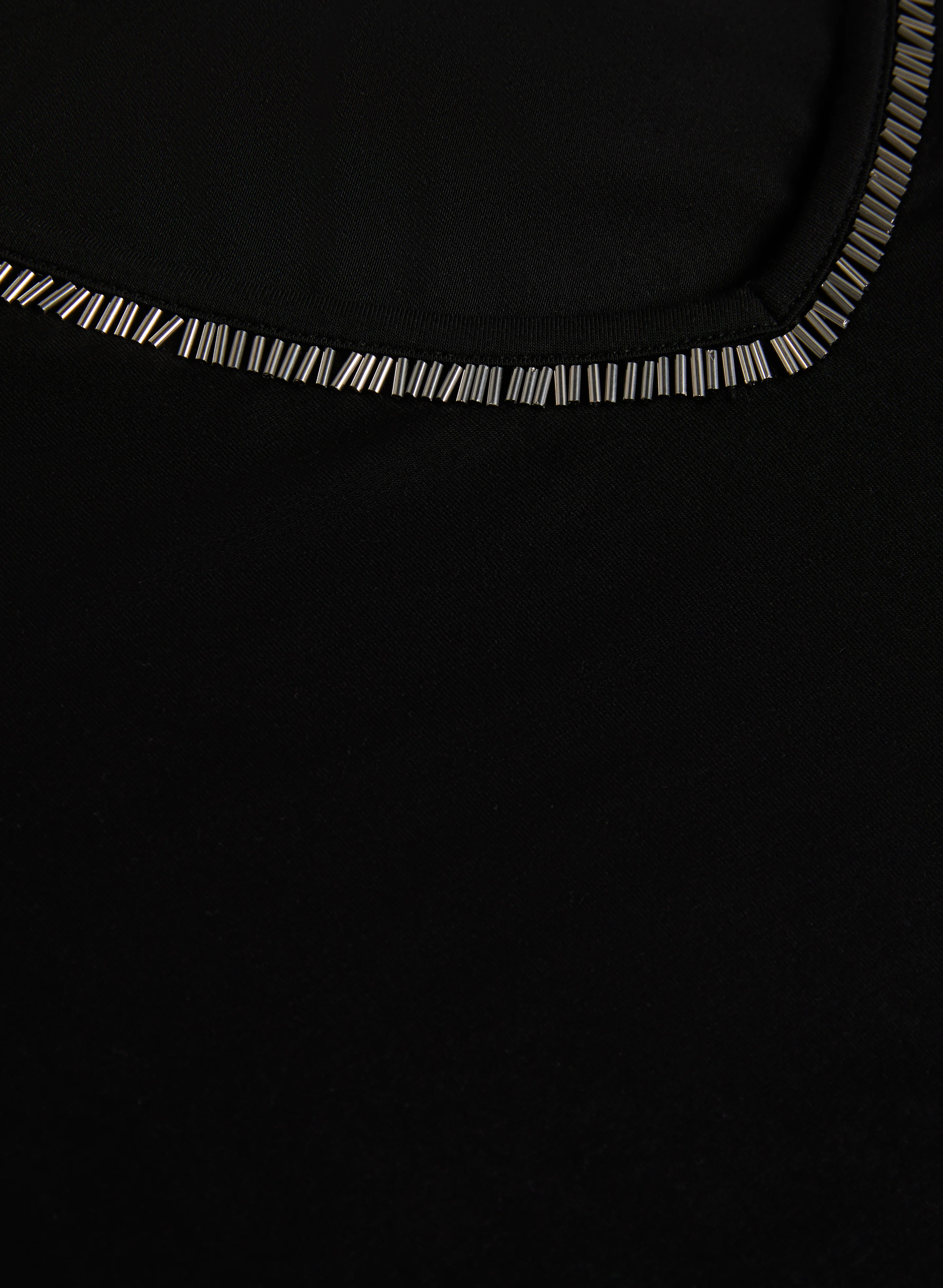 V-Neck Tee With Beaded Trim - Image 7