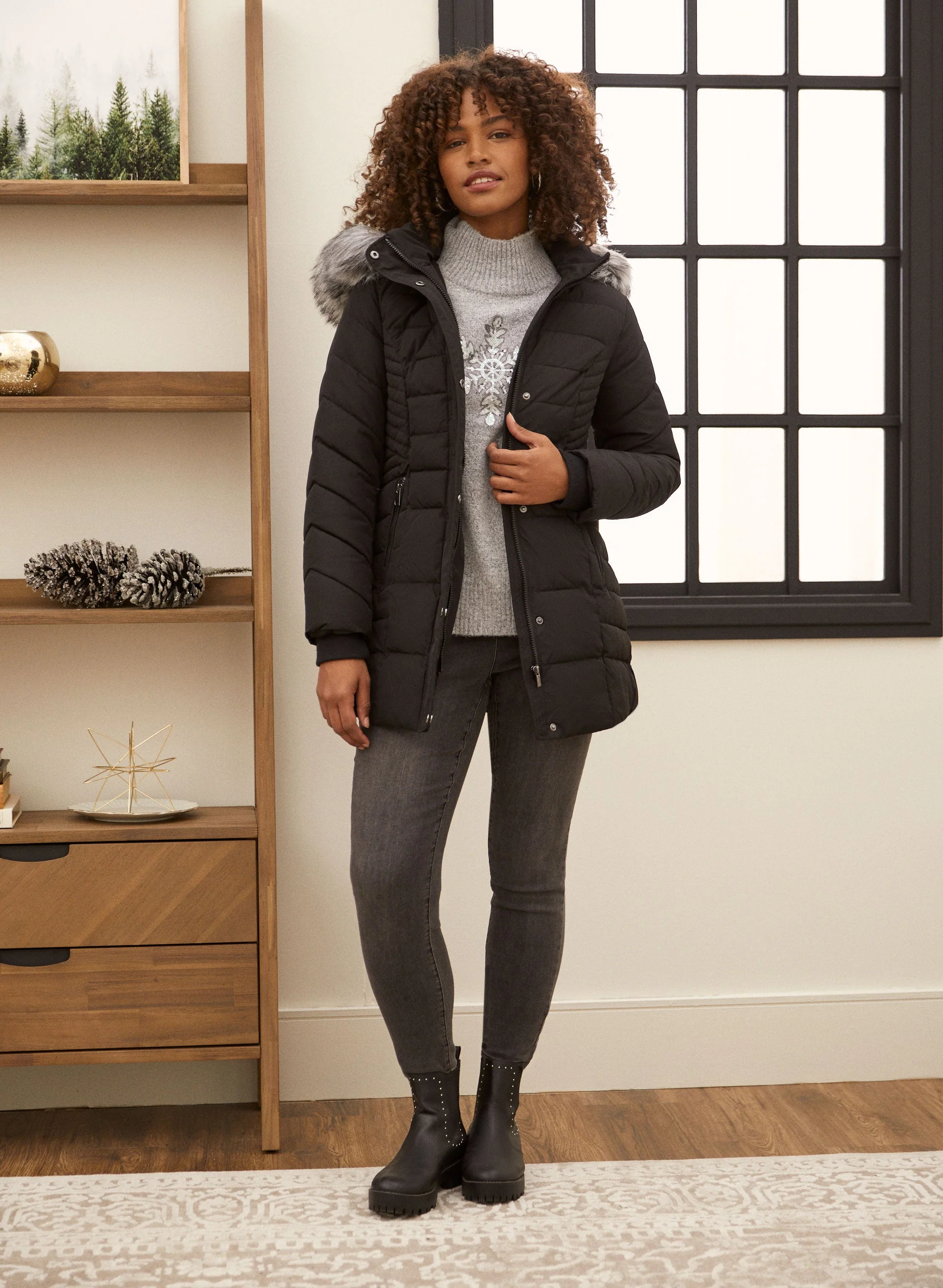 Vegan Down Quilted Coat - Image 6