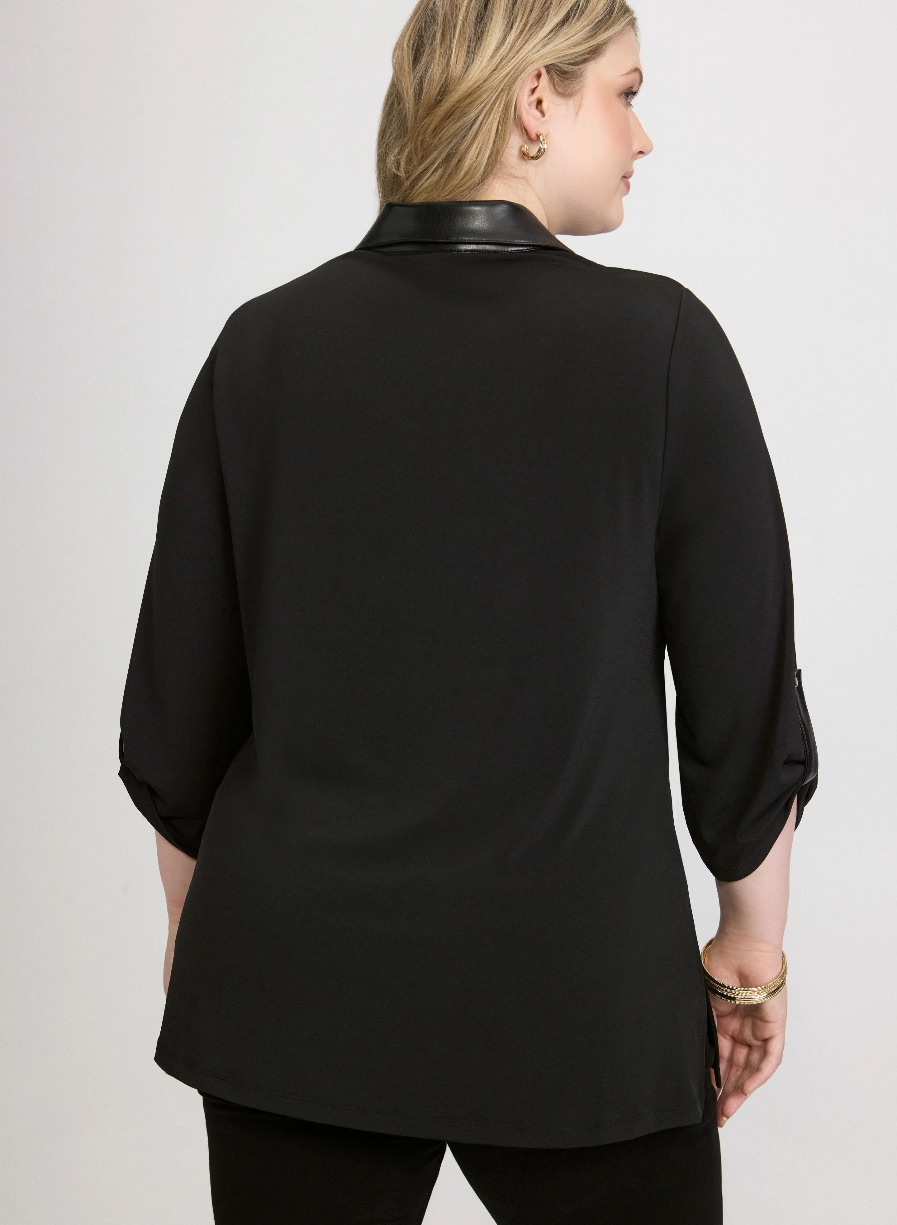 Vegan Leather Detail Top - Image 4