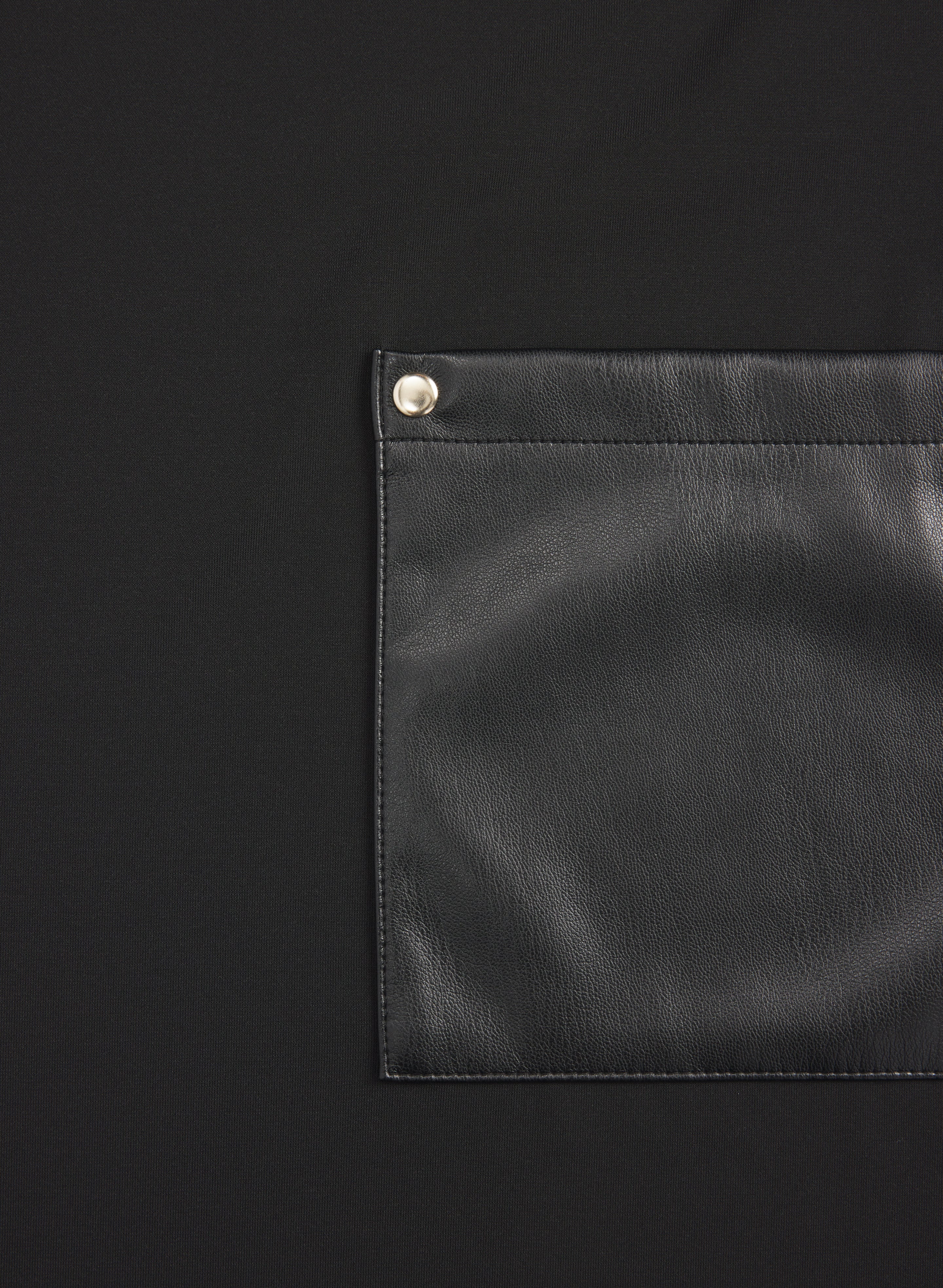 Vegan Leather Detail Top - Image 8