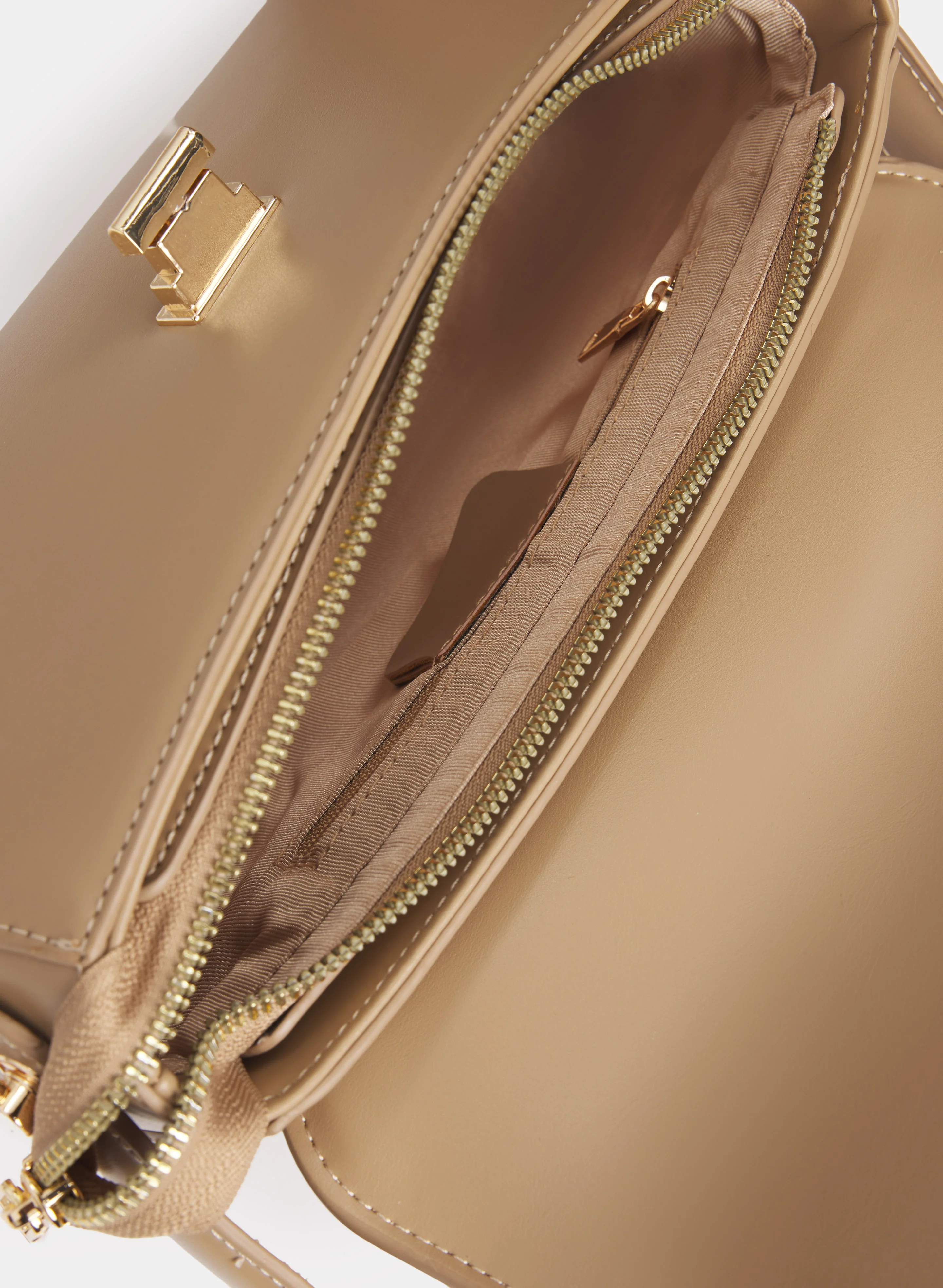 Vegan Leather Elongated Handbag - Image 4