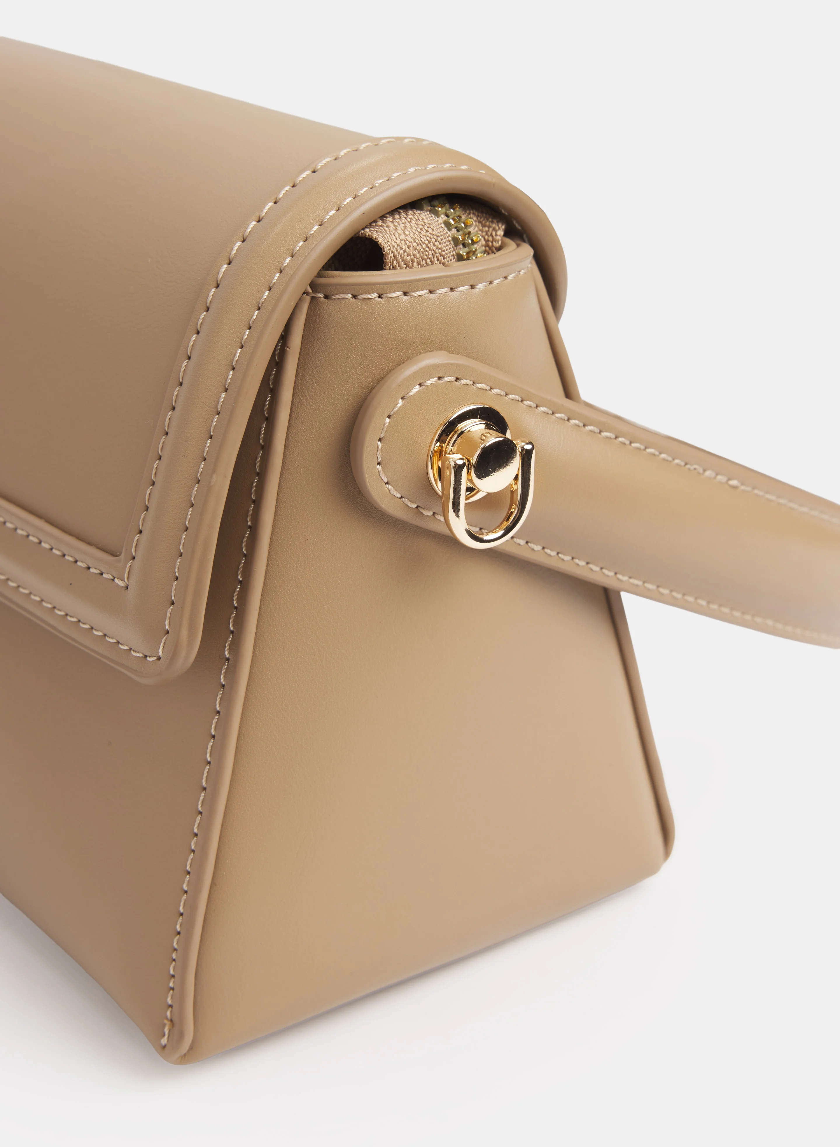 Vegan Leather Elongated Handbag - Image 5