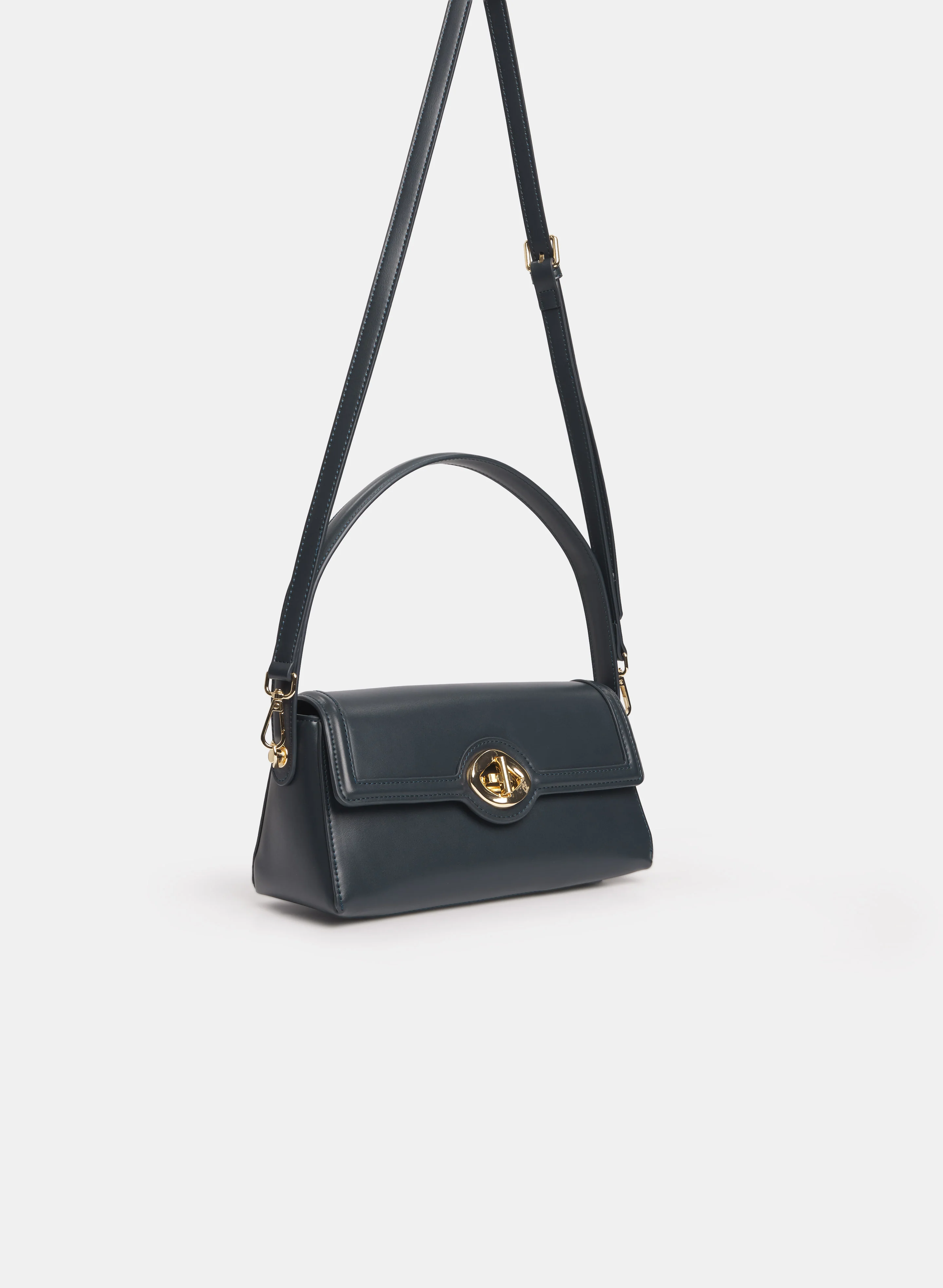 Vegan Leather Elongated Handbag - Image 3