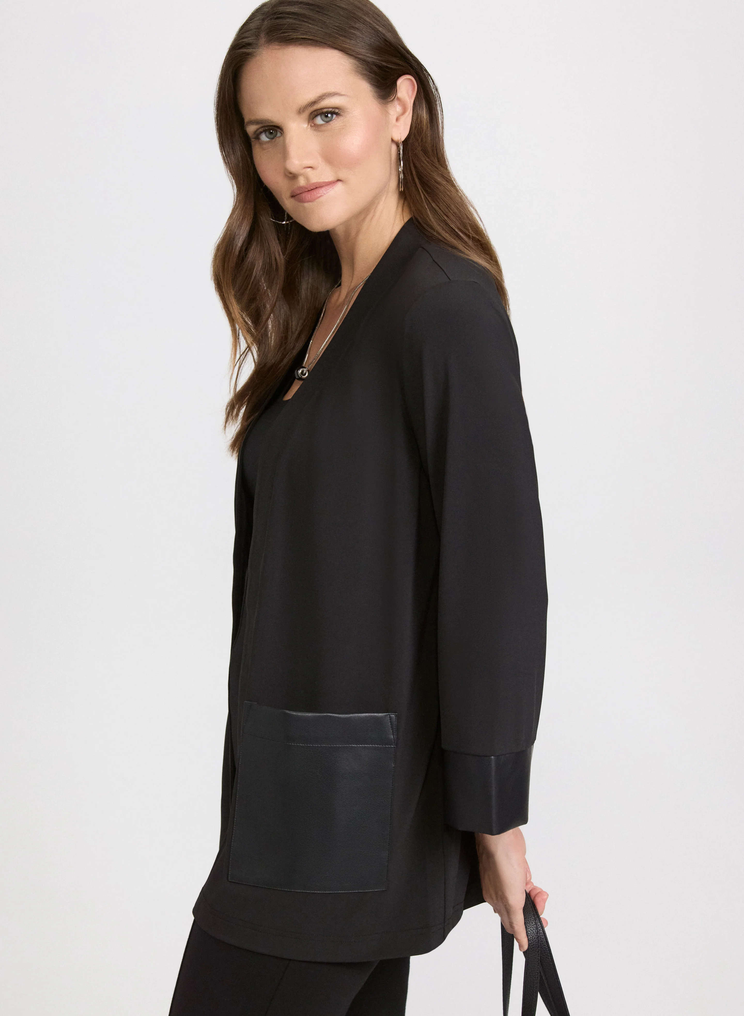 Vegan Leather Trim Top - Image 2