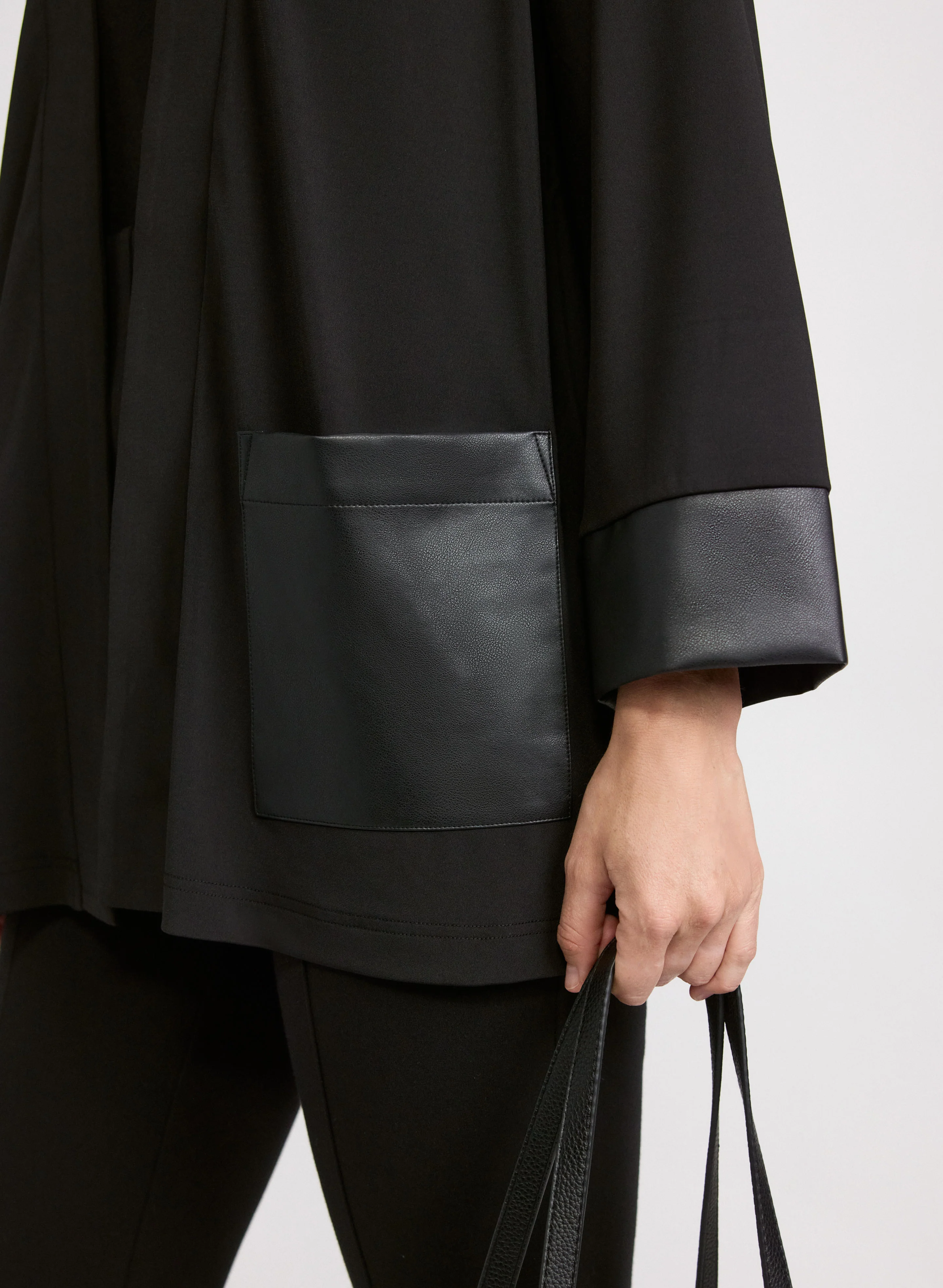 Vegan Leather Trim Top - Image 4