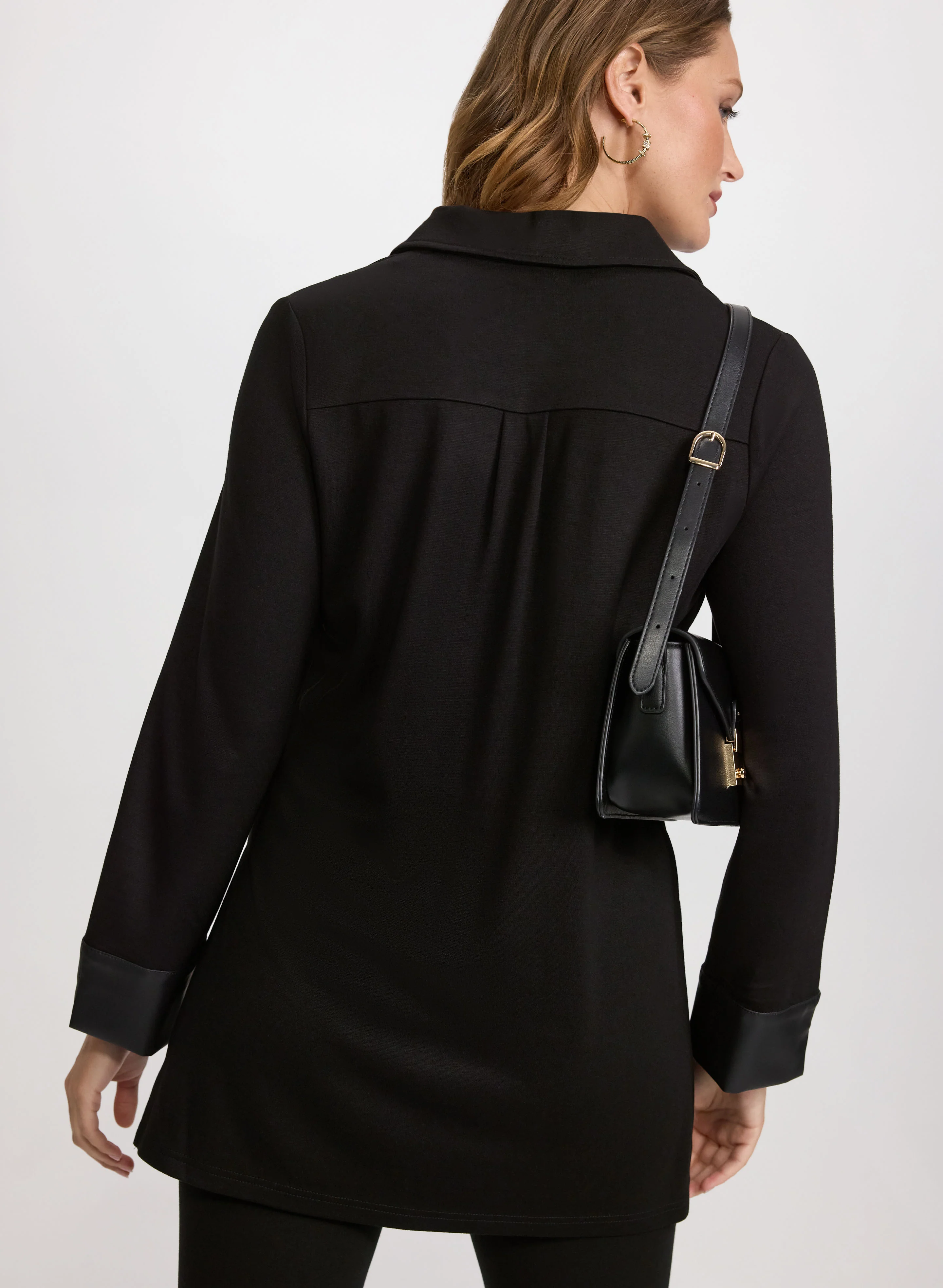 Vegan Leather Trim Top - Image 4