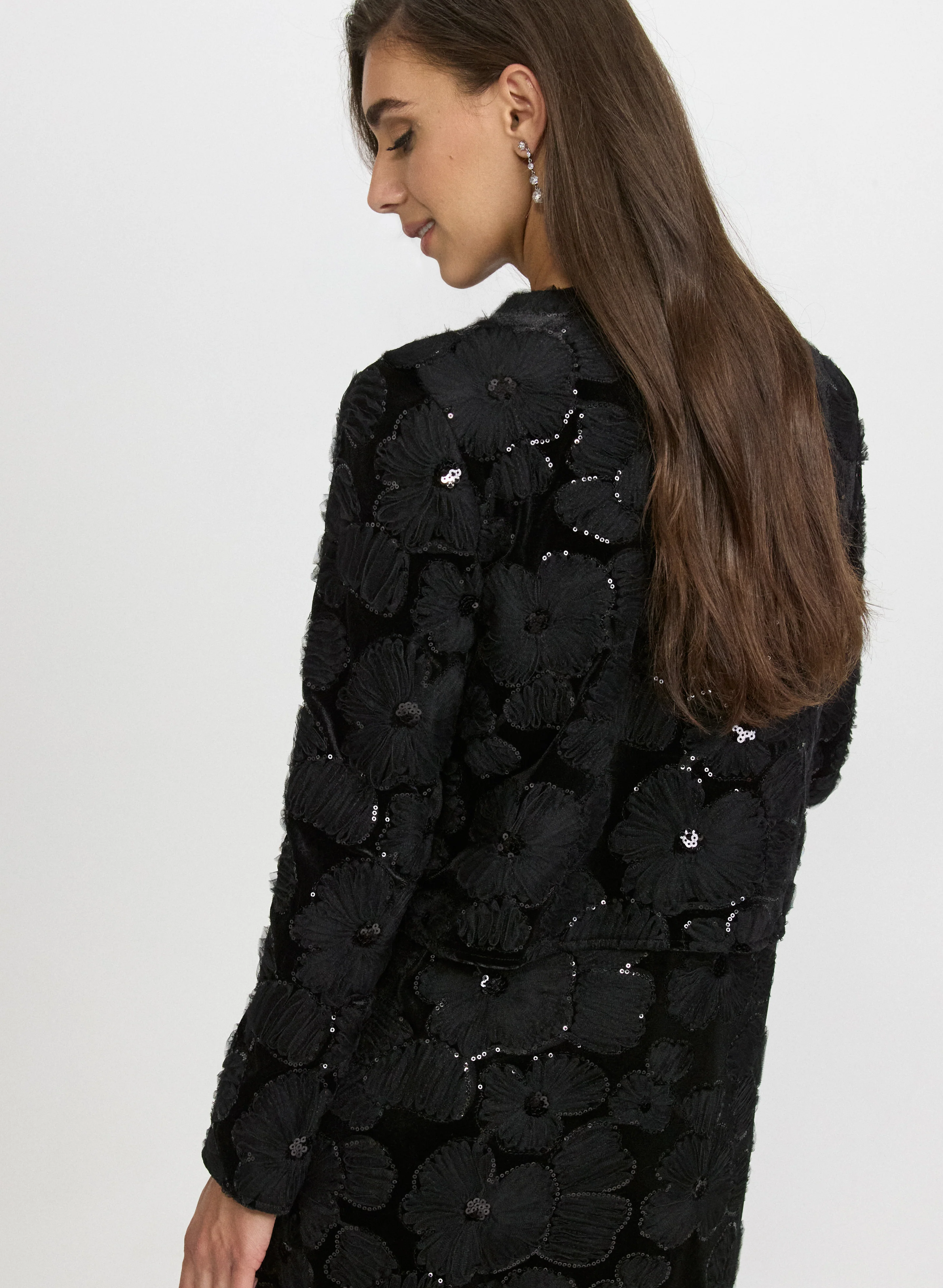 Velour Embroidered Bolero - Image 4