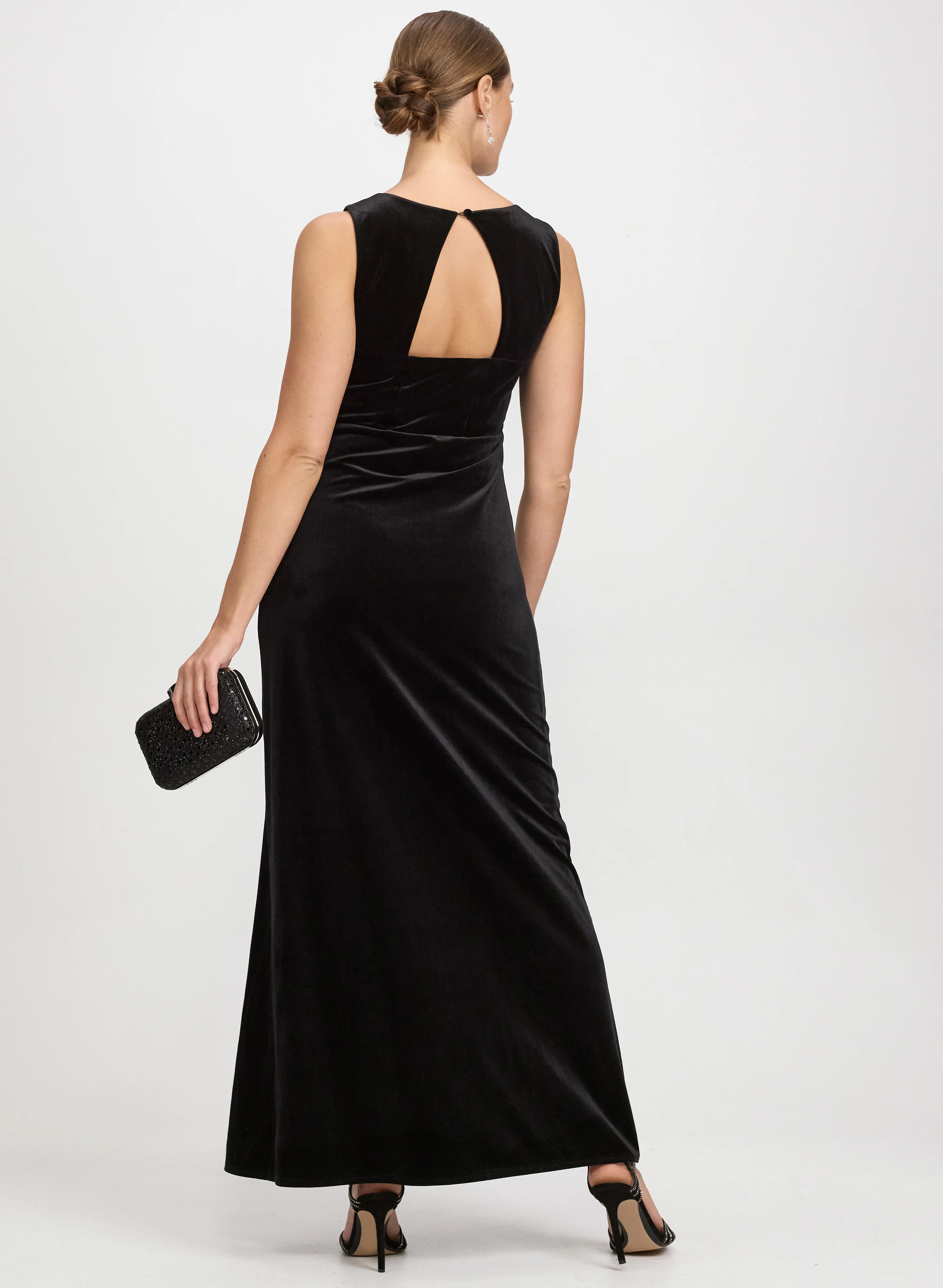 Velvet Open Back Dress - Image 4