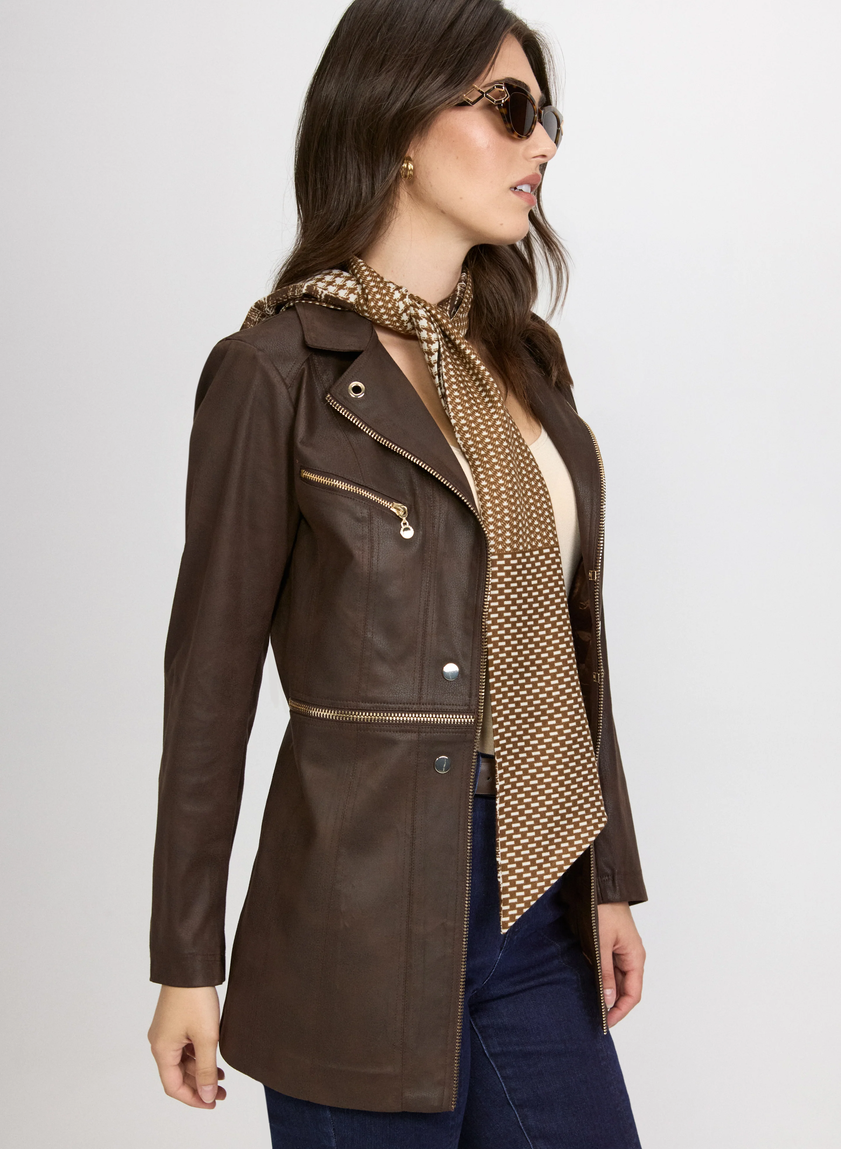 Vex - Long Faux-Suede Jacket - Image 2