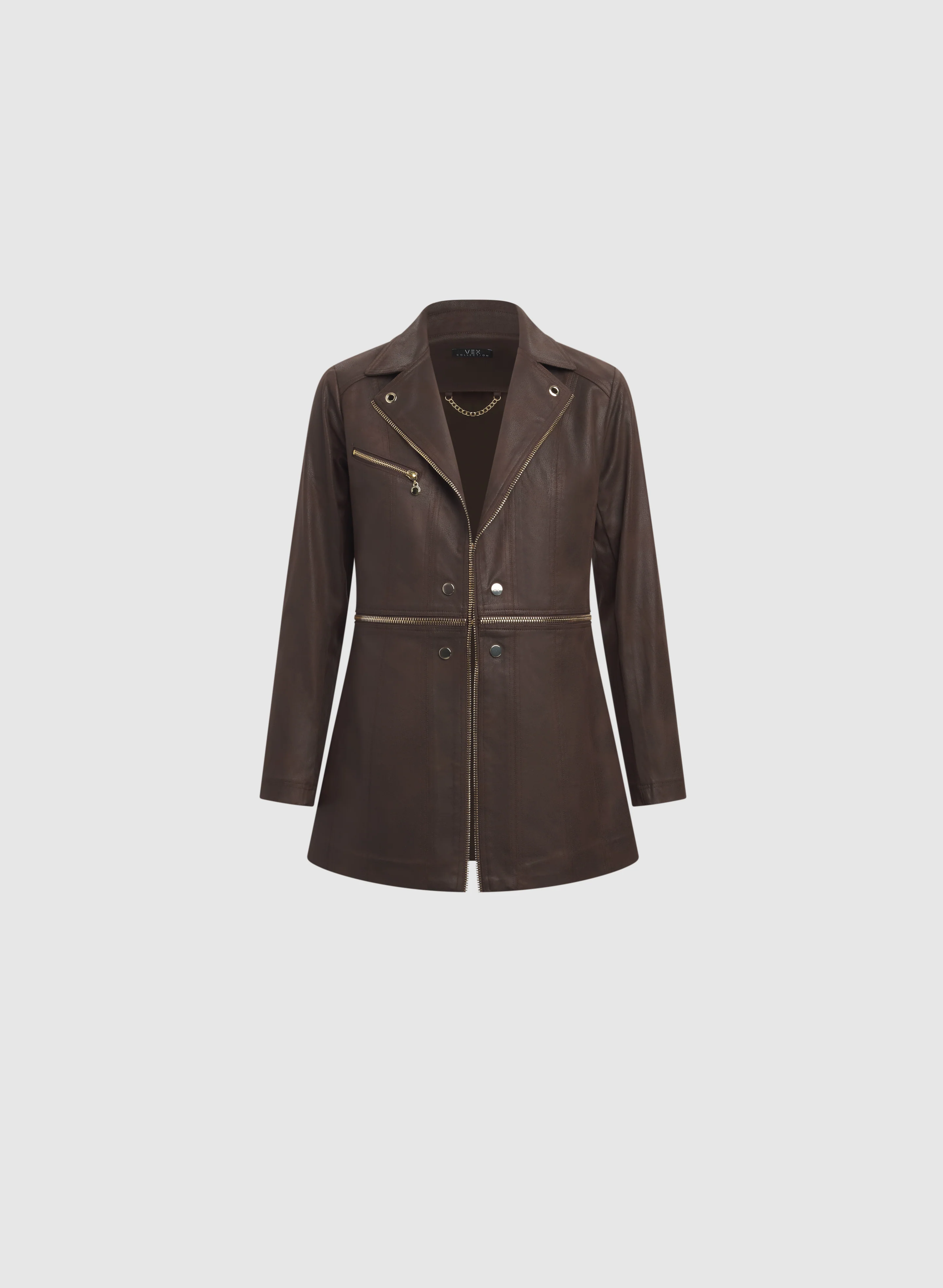 Vex - Long Faux-Suede Jacket - Image 6