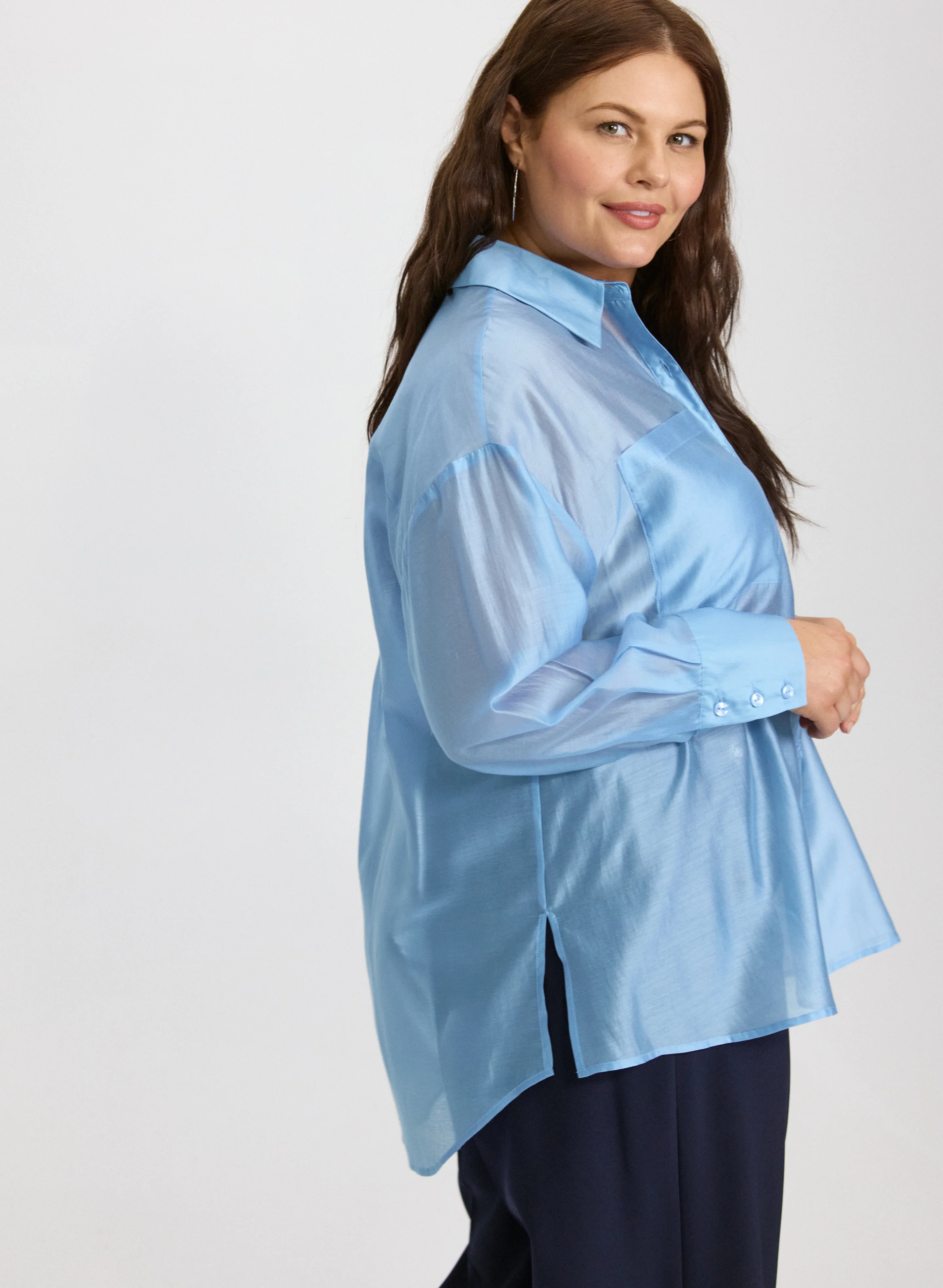 Voile Button-Down Blouse - Image 5