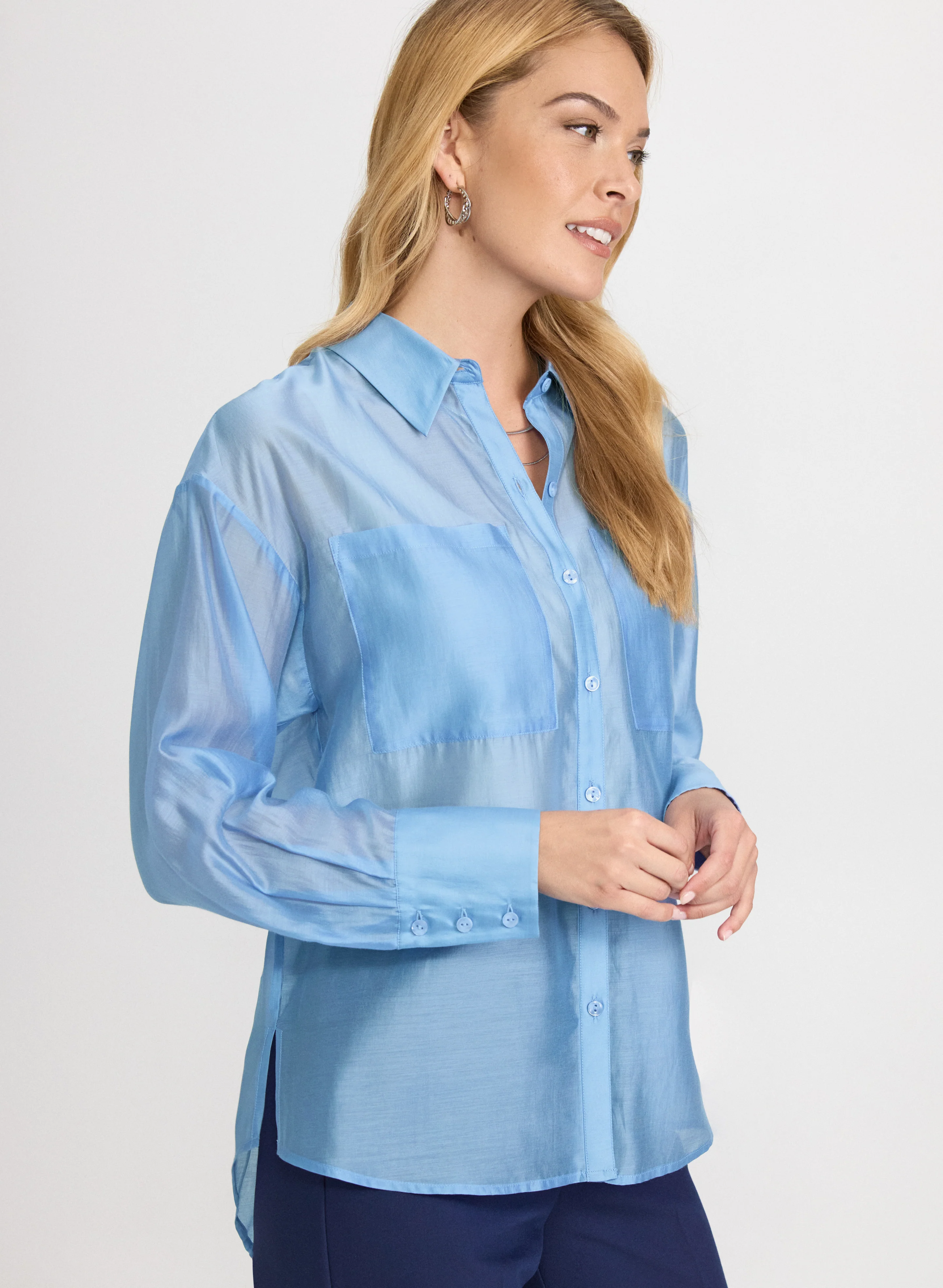 Voile Button-Down Blouse - Image 2
