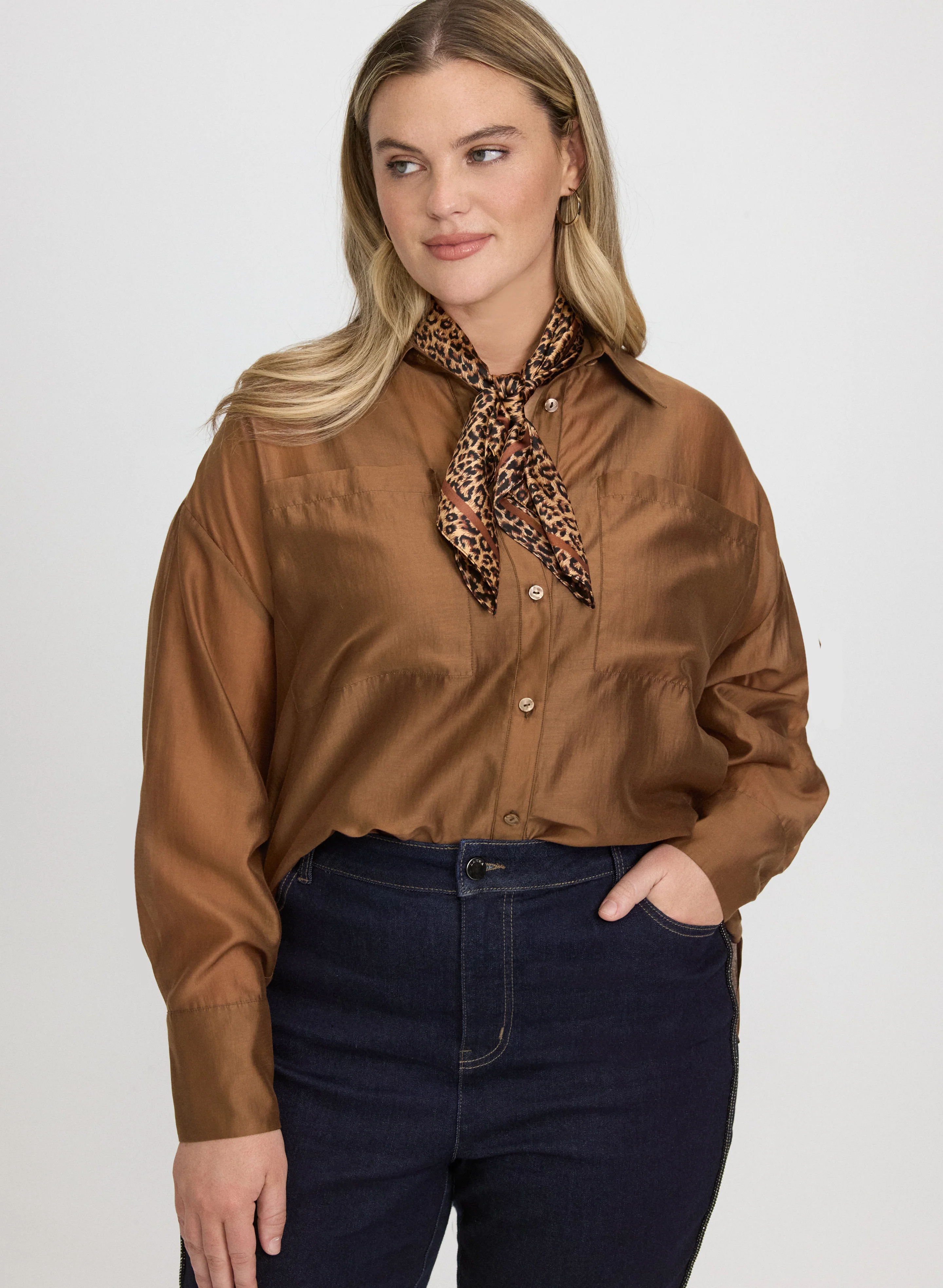 Voile Button-Down Blouse