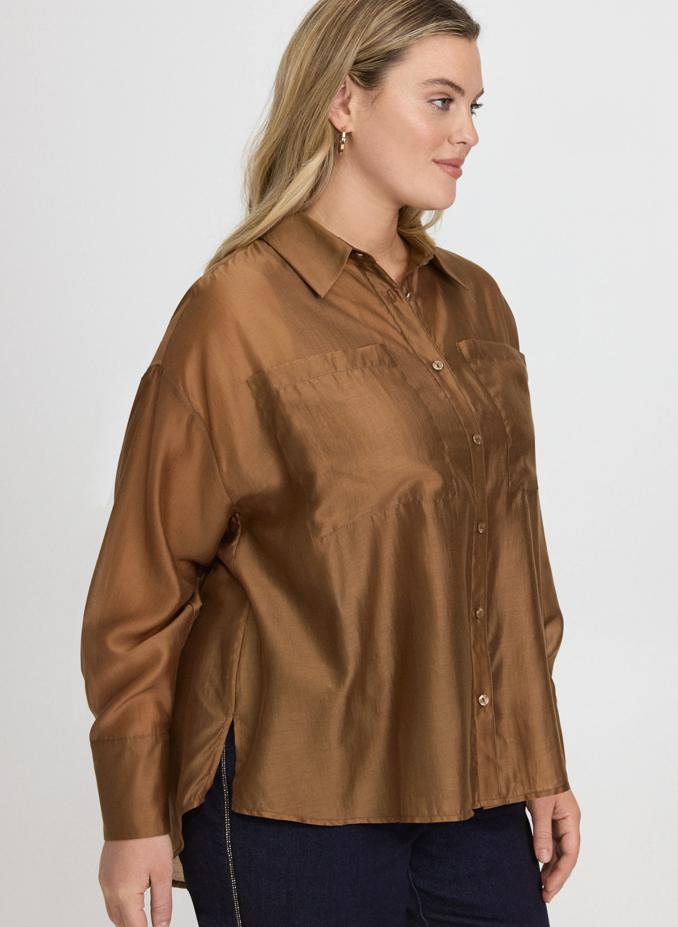 Voile Button-Down Blouse - Image 5