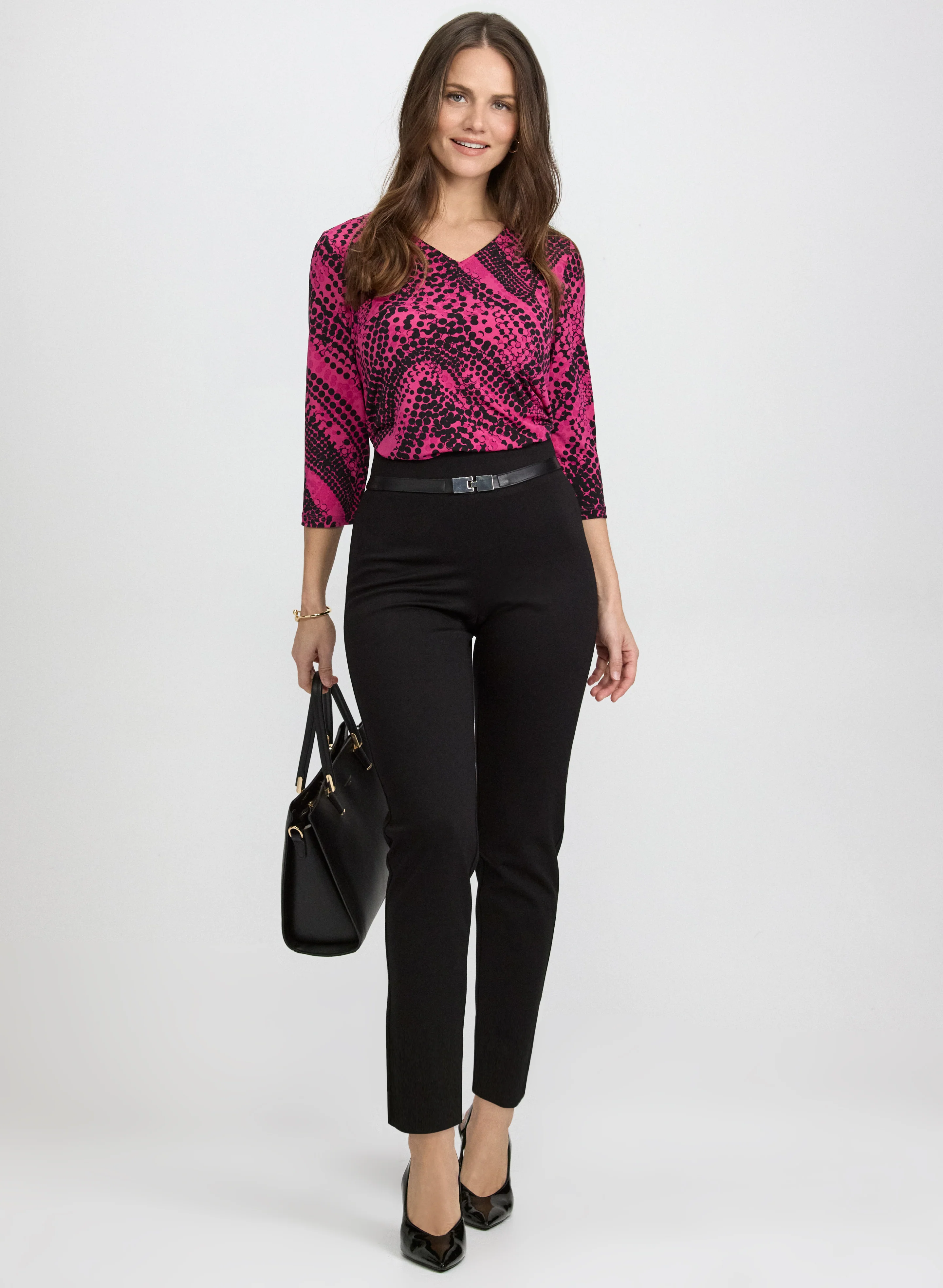 Wavy Dot Print Top - Image 3