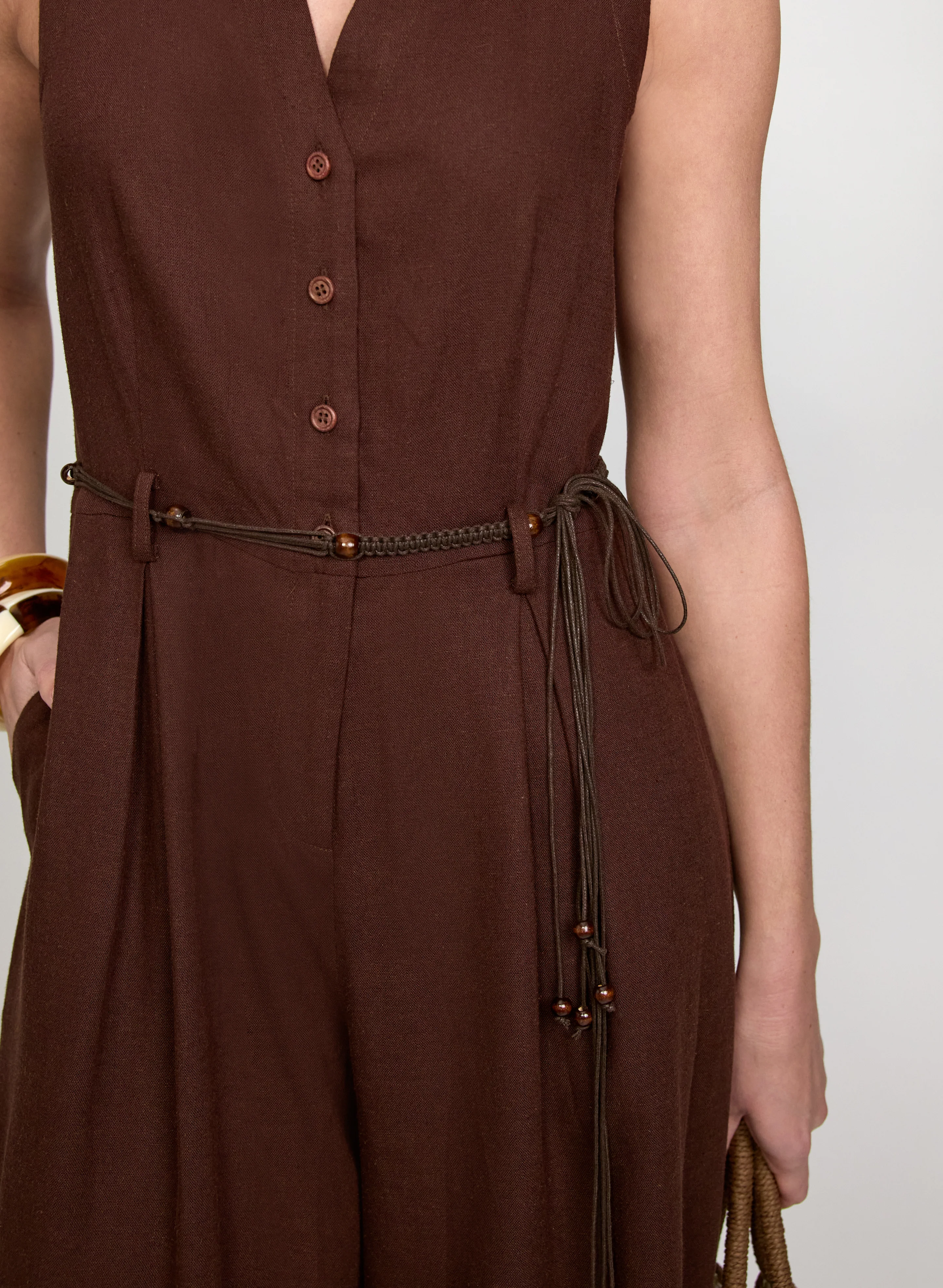 Wide-Leg Belted Jumpsuit - Image 4