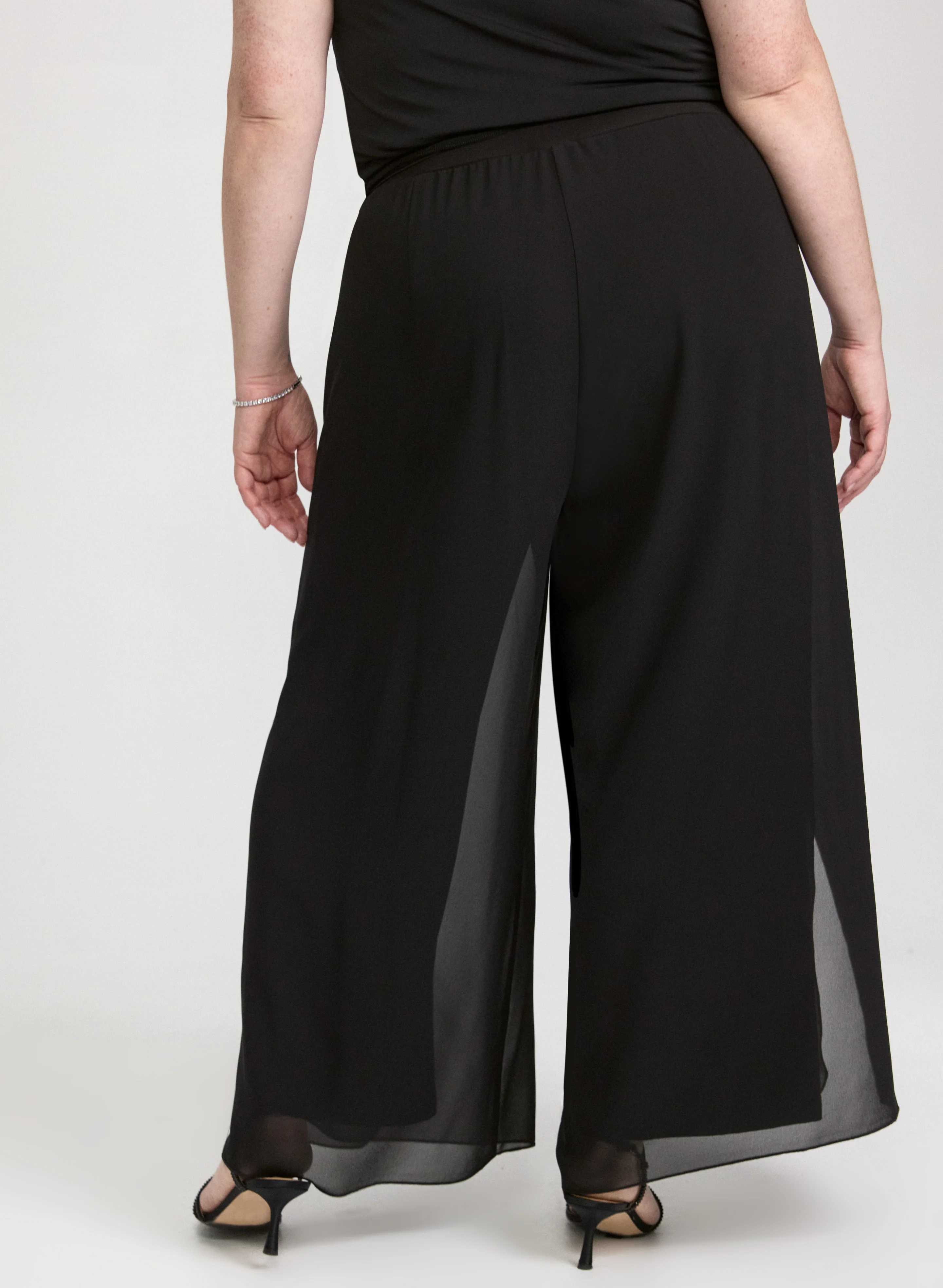 Wide-Leg Chiffon Pants - Image 2