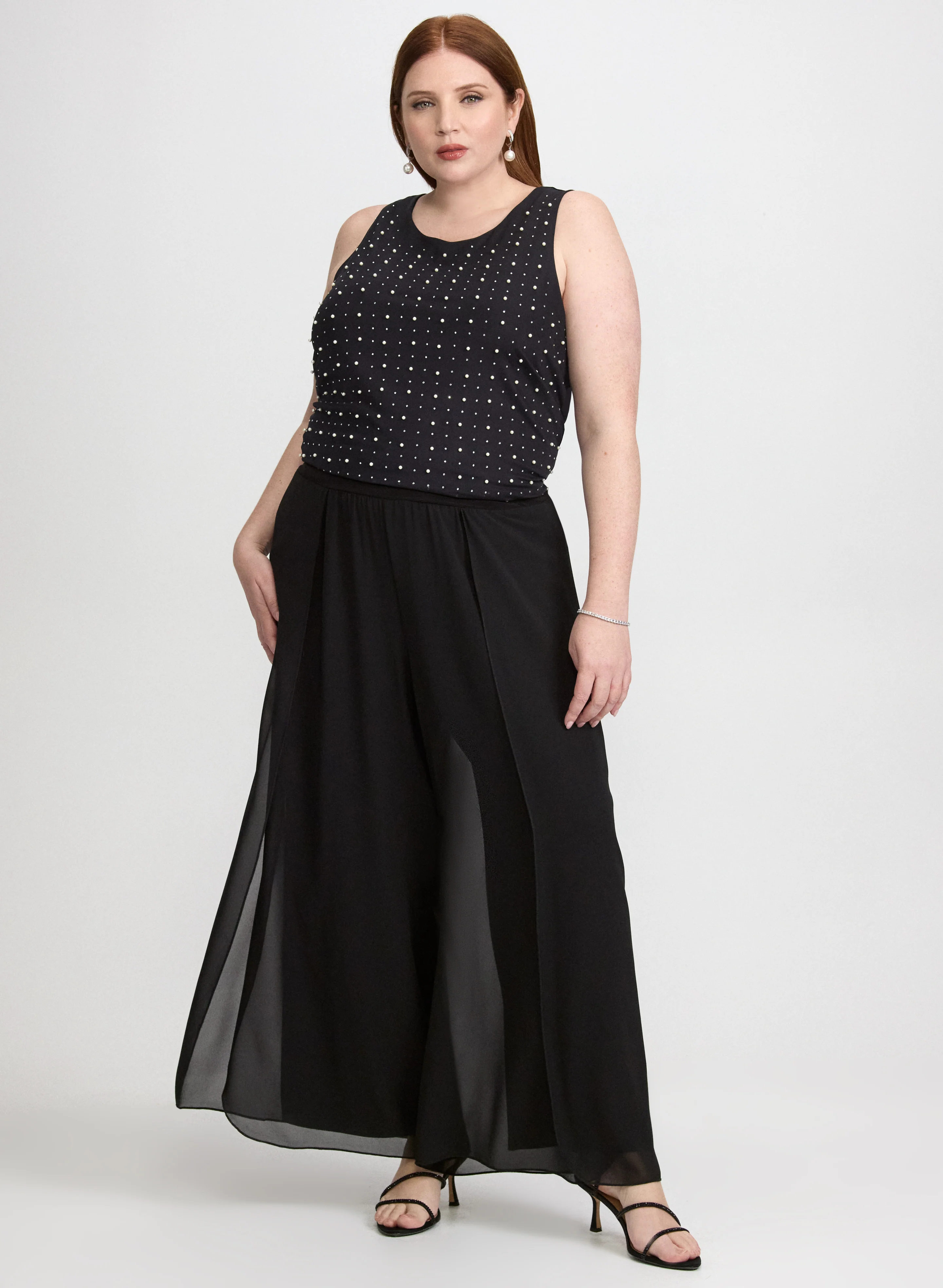 Wide-Leg Chiffon Pants - Image 3